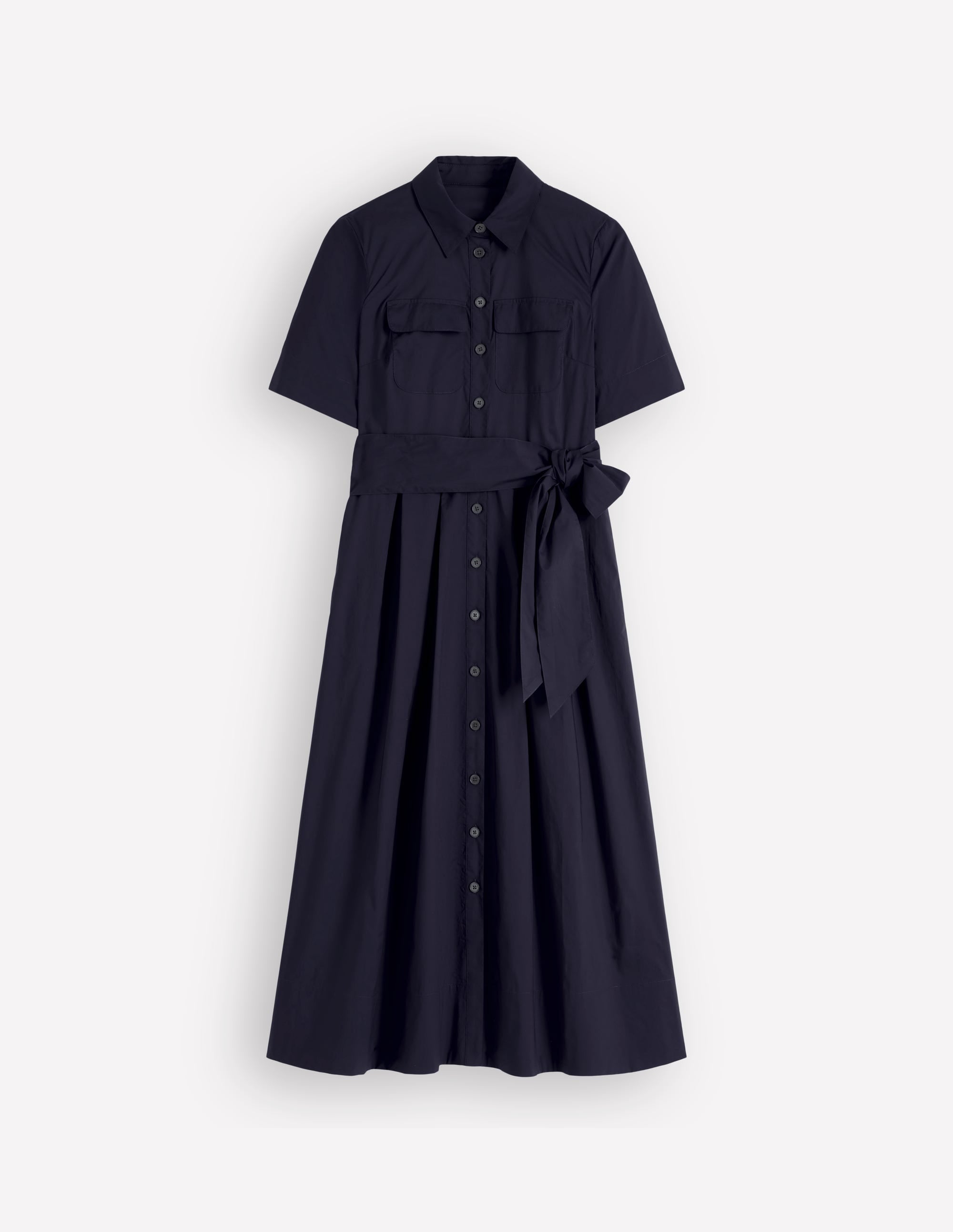 Zoe Kurzärmliges Hemdblusenkleid-Marineblau - Image 5