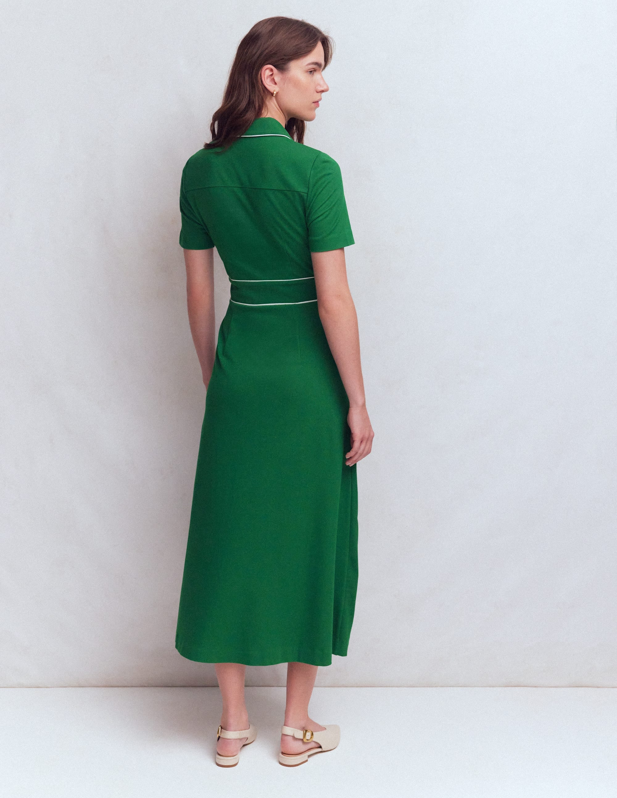 Etta Paspeliertes Ponte-Kleid-Frisches Grün - Image 3