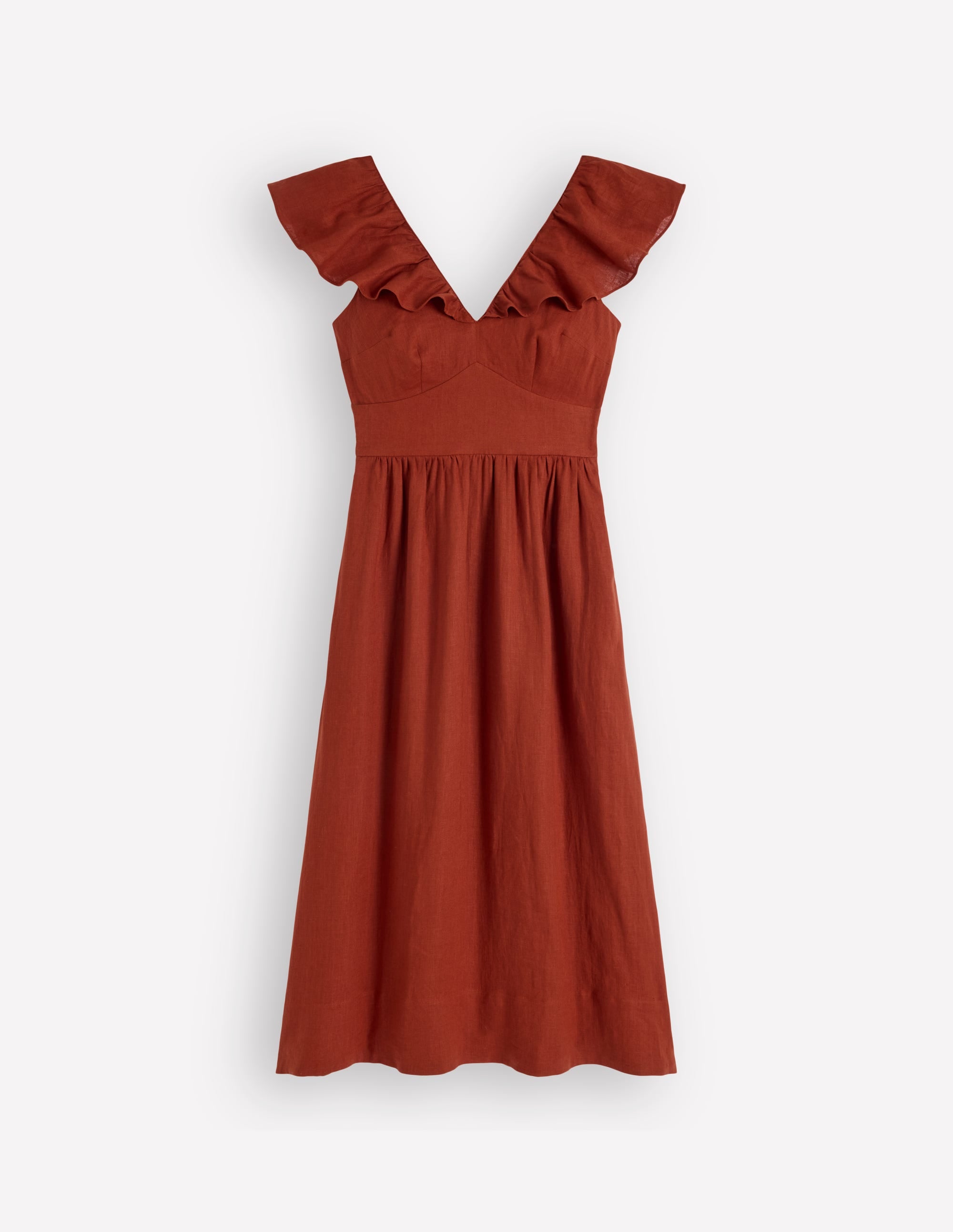 Leinenkleid mit Mega-Rüschen-Gebranntes Henna - Image 7