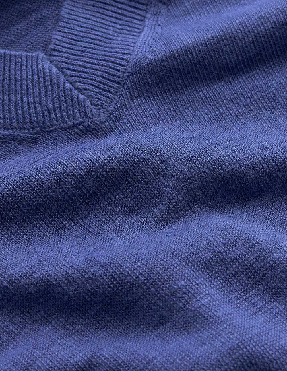 Agnes Linen V Neck T-Shirt-Solid Blue-6