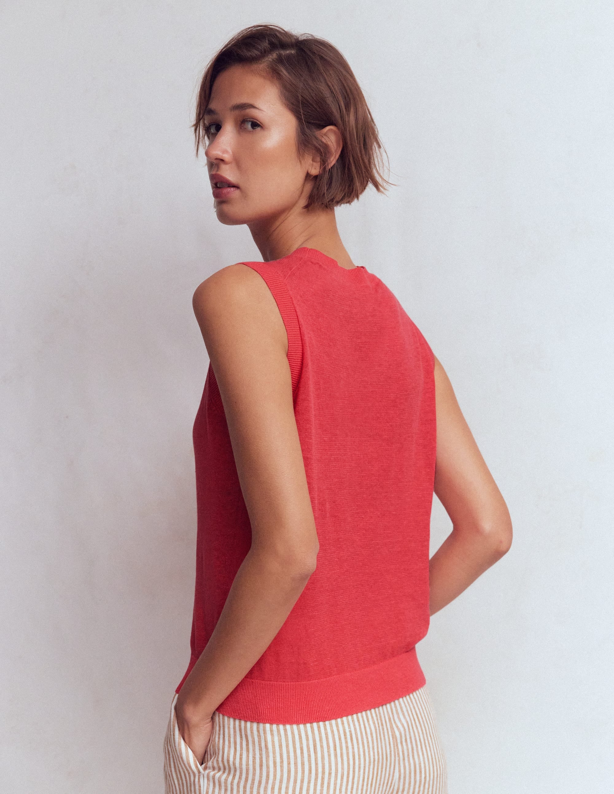Débardeur Agnes en lin-ROSE - Image 3