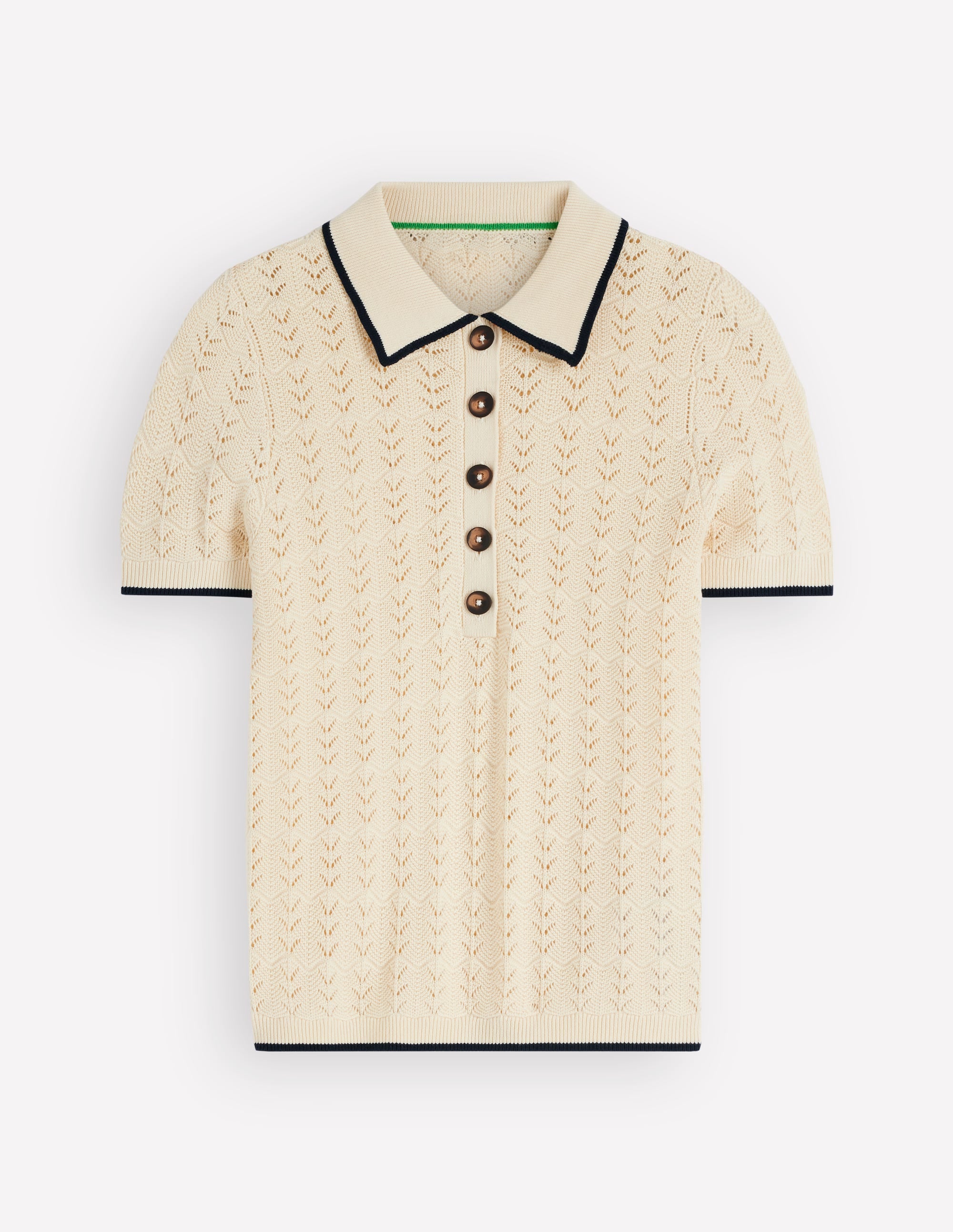 Henley-T-Shirt aus Pointelle-Creme - Image 6