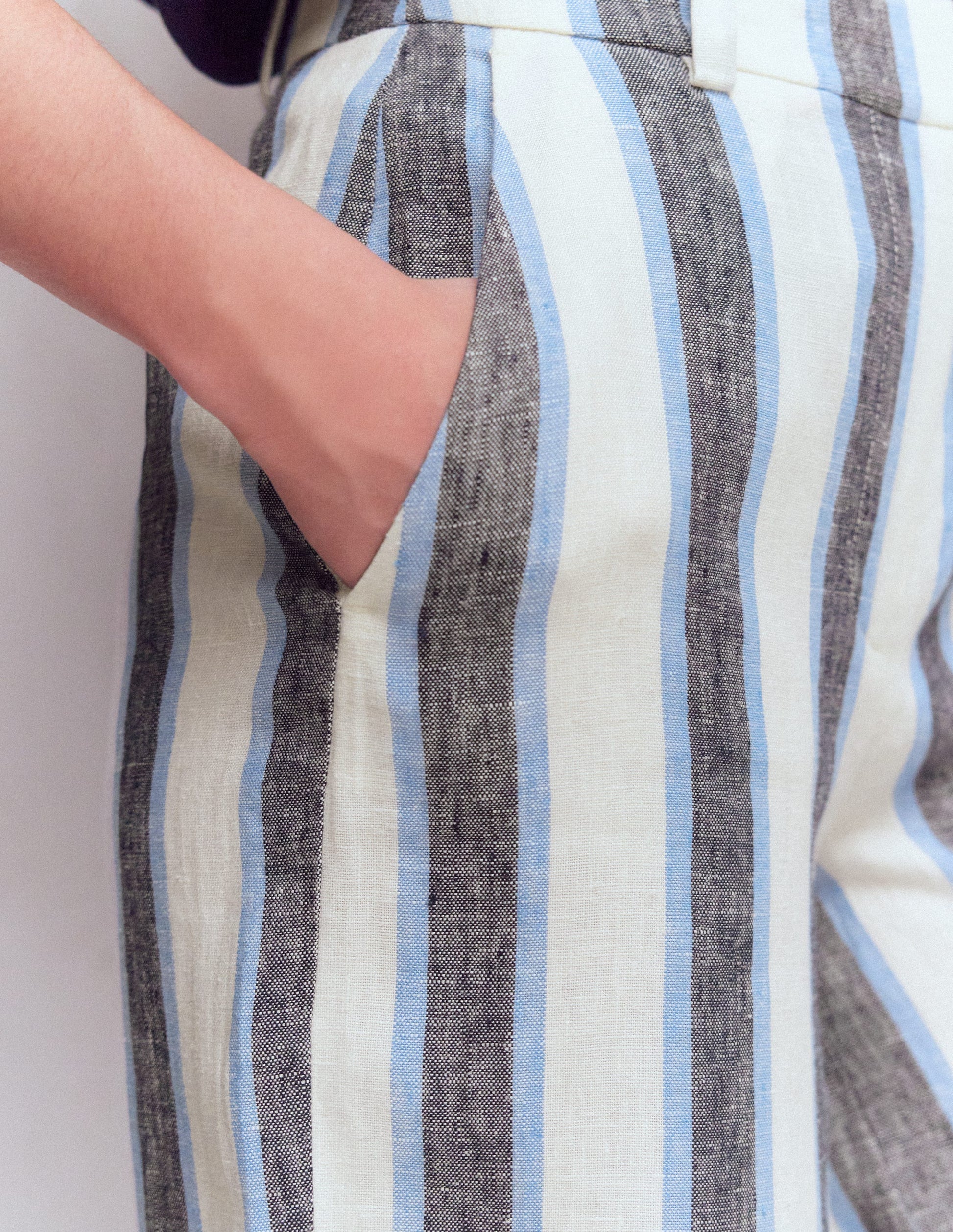 Belgravia Leinenhose-Blau/Weiß, Gestreift-3