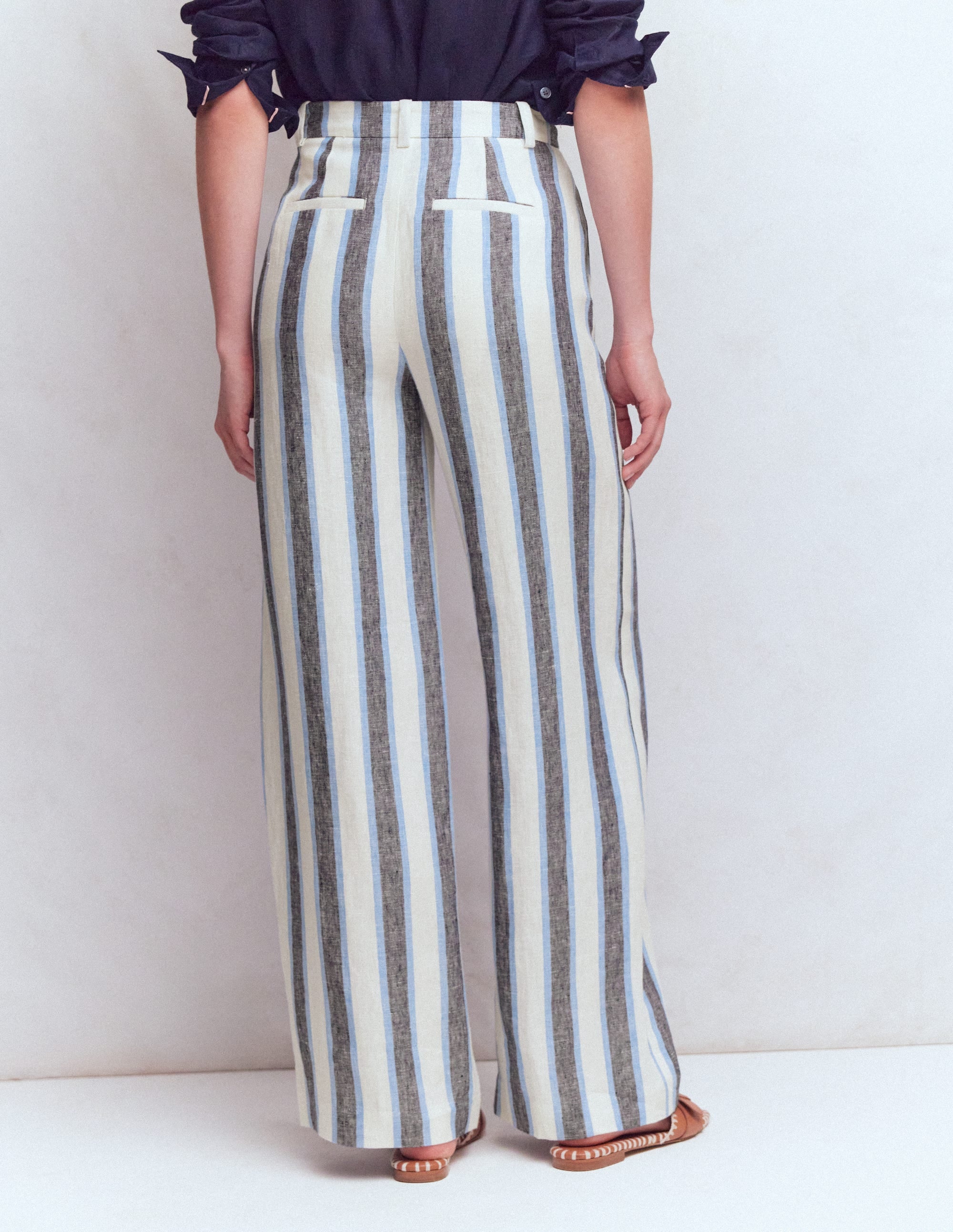 Belgravia Leinenhose-Blau/Weiß, Gestreift - Image 4