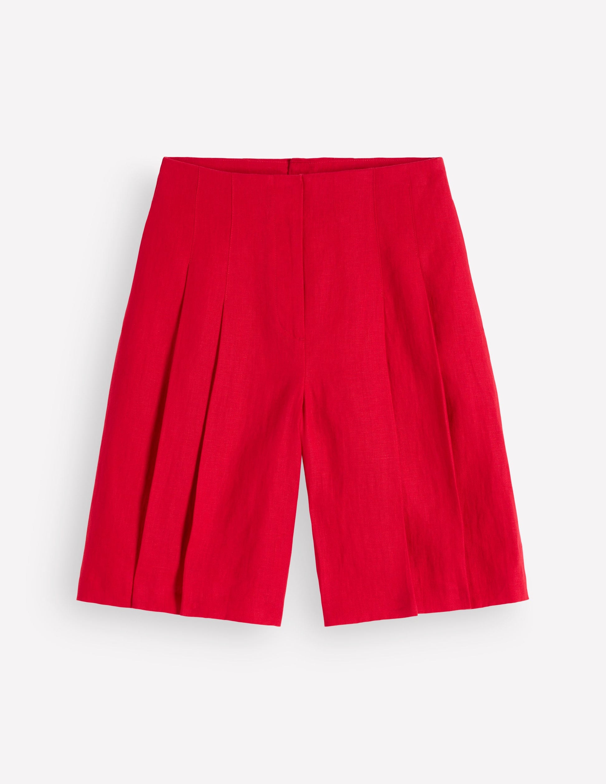 Highbury Leinenshorts mit Faltendetail-Merida-Rot-7
