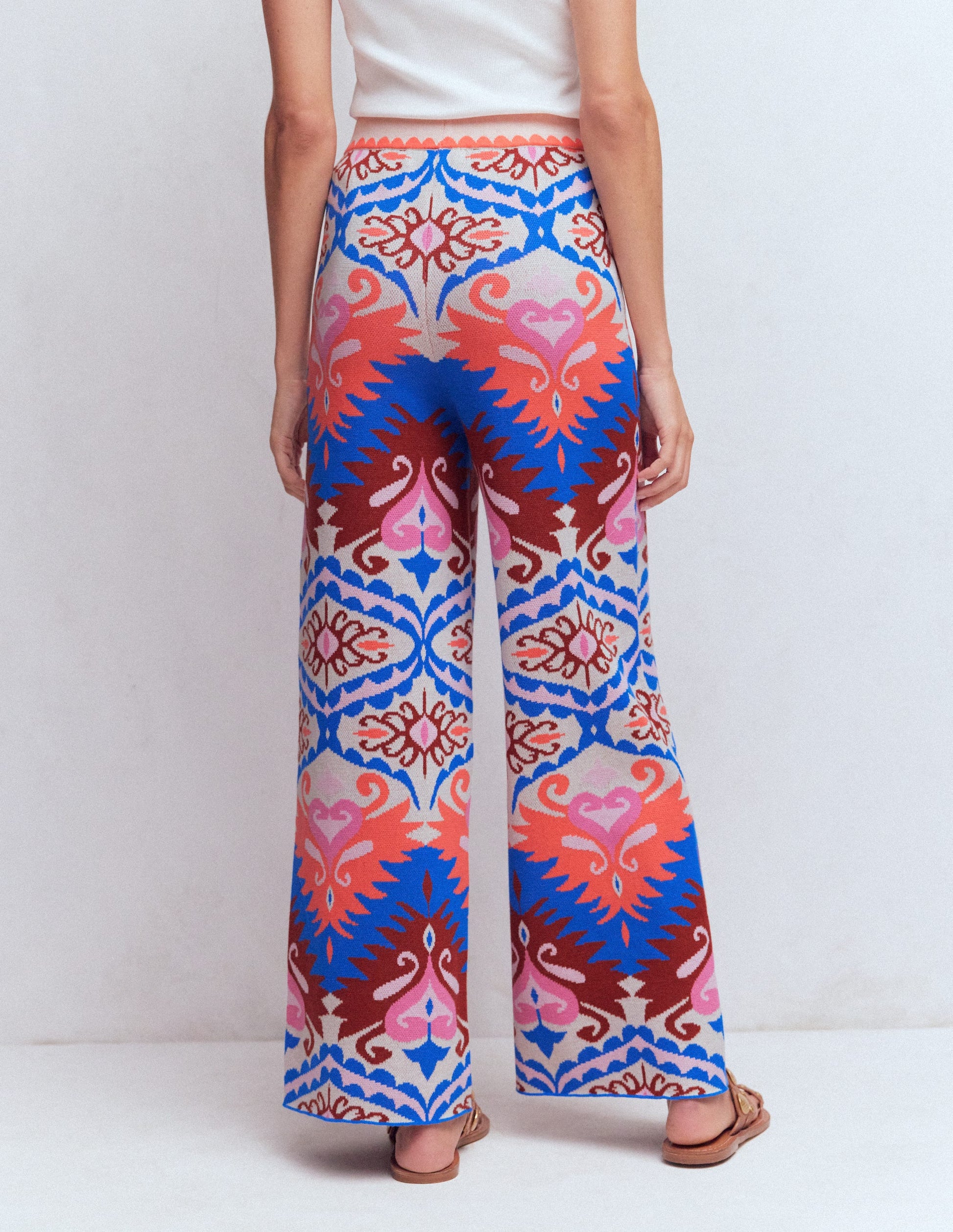 Jacquard Knitted Trousers-Multi Aztec-3