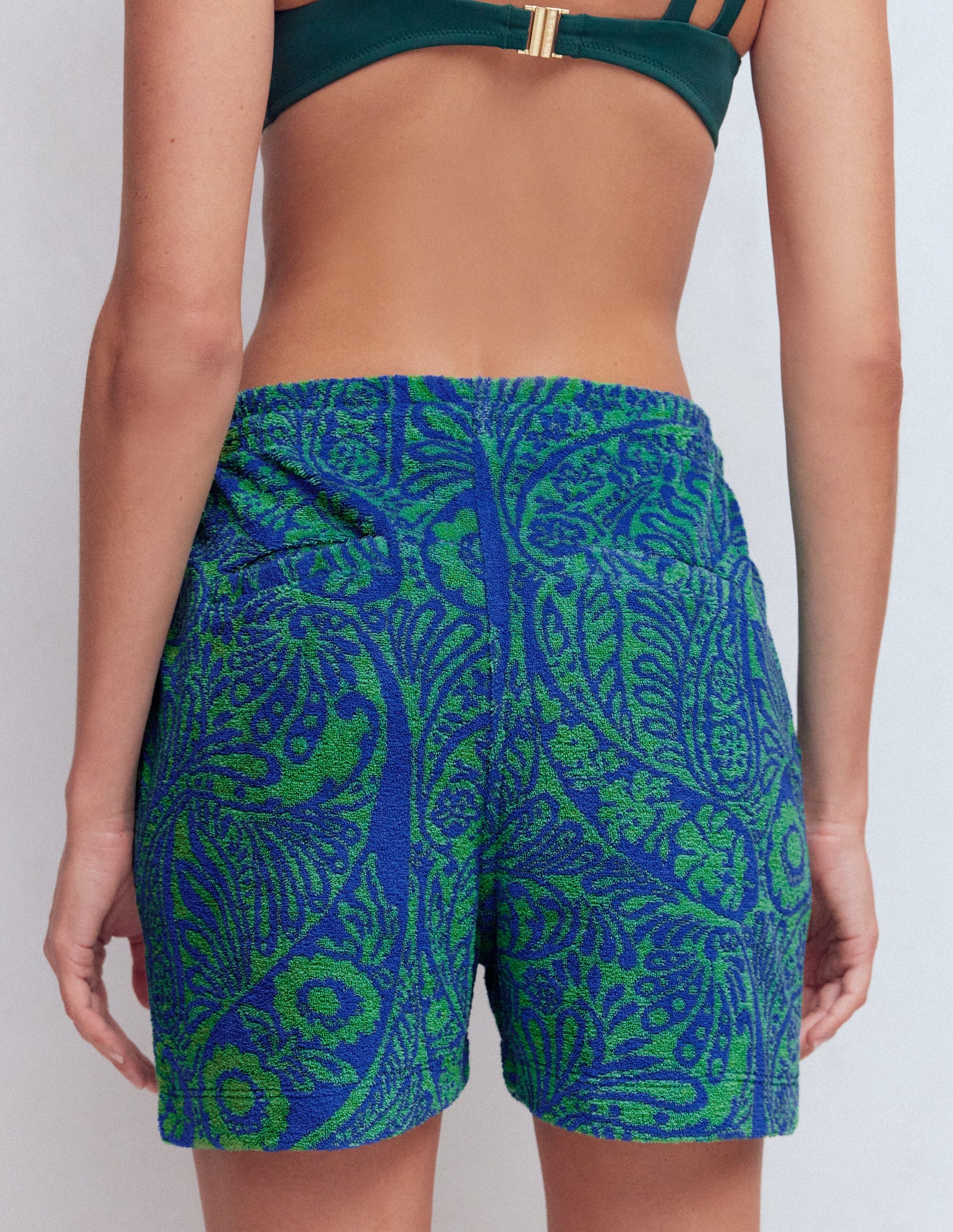 Short Islington en éponge-Vert/bleu, motif Enchanted Paisley-3