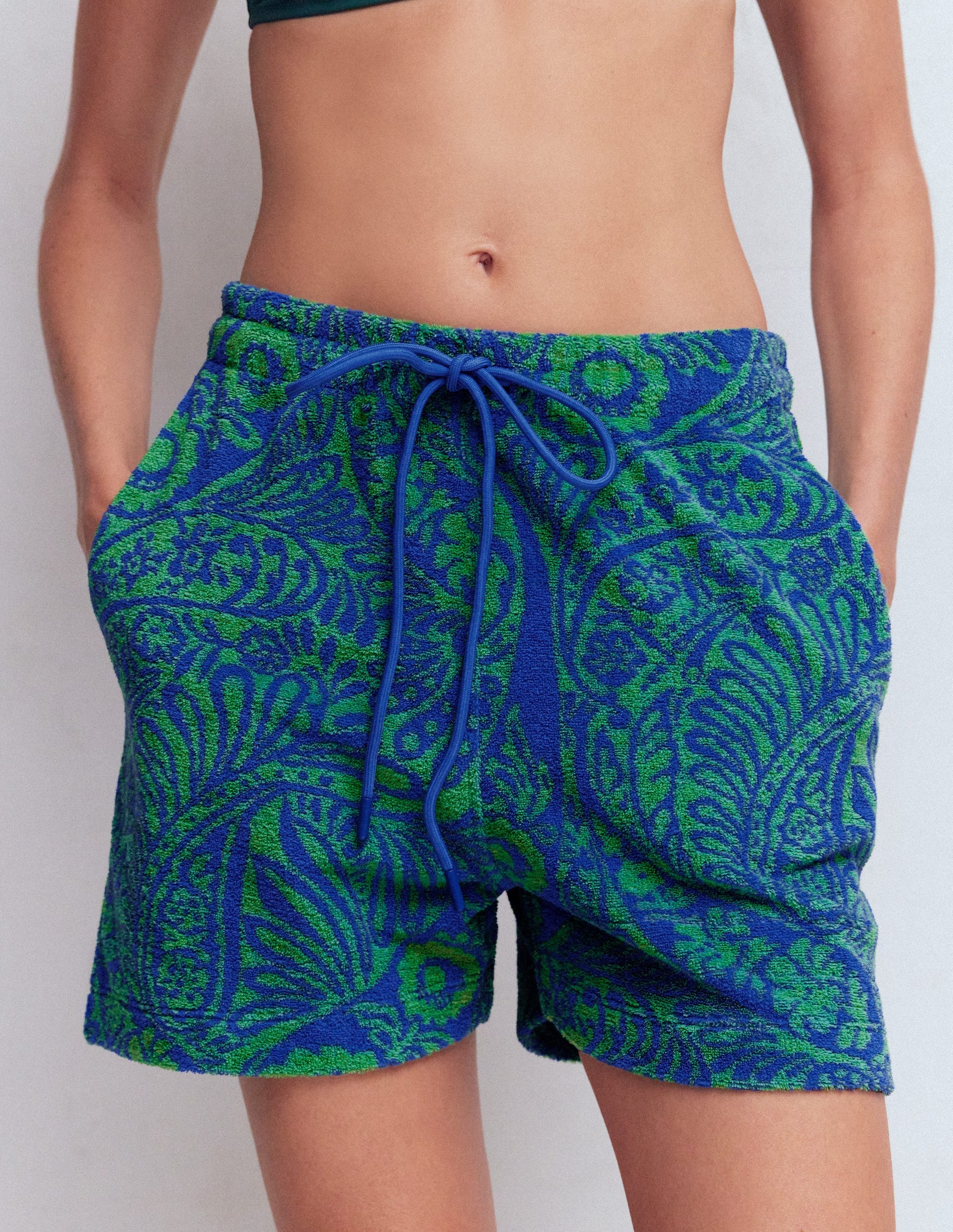 Short Islington en éponge-Vert/bleu, motif Enchanted Paisley-4