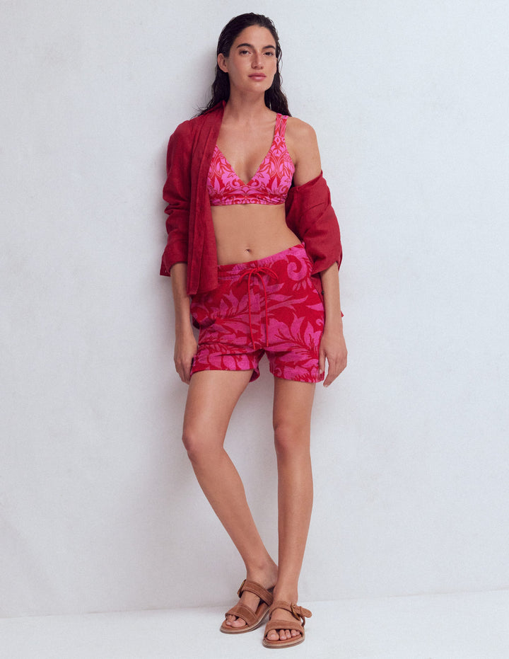 Islington Frottee-Shorts-Salsa, Blumenmuster