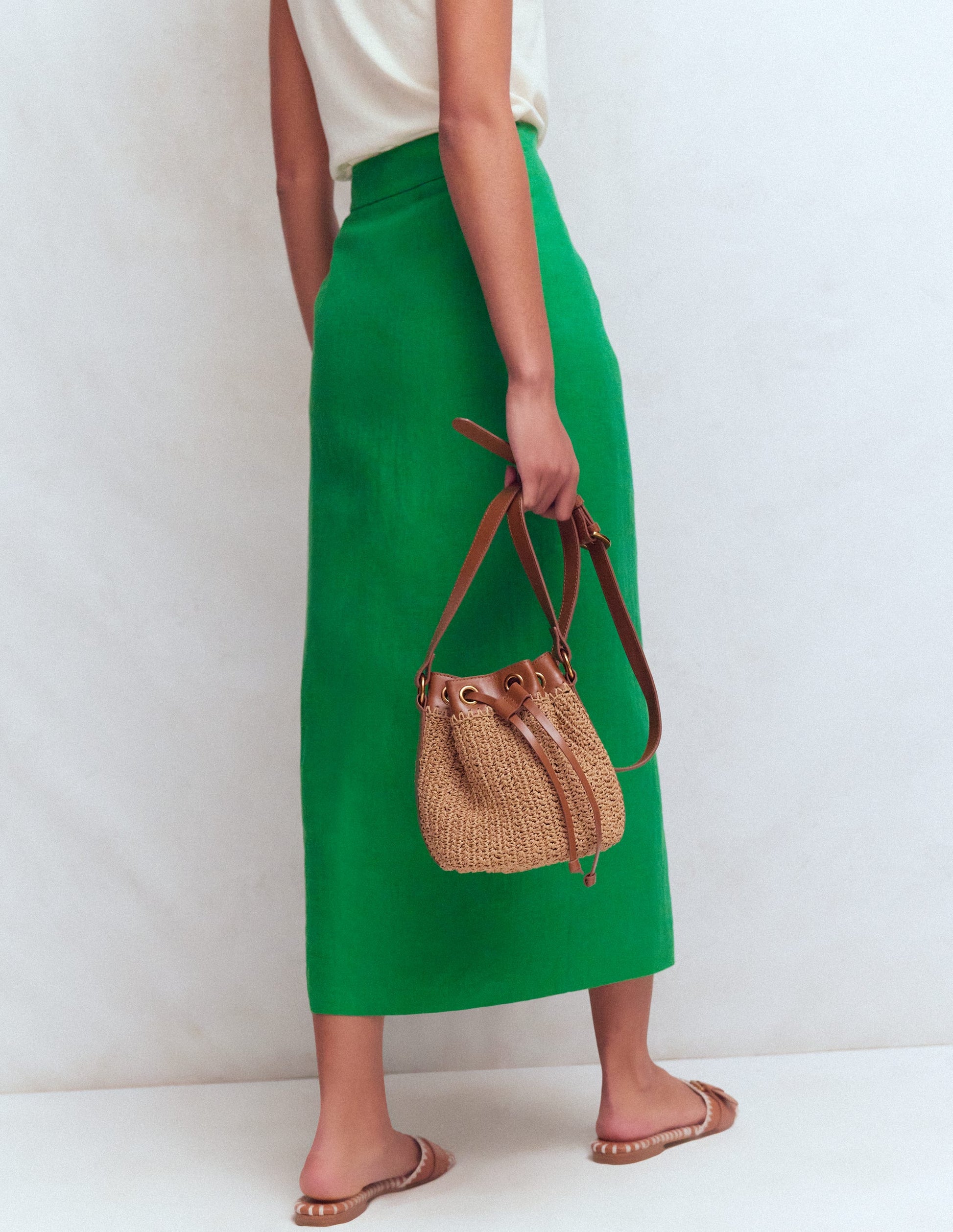Dimitra Leinen-Säulenrock-Grünes Tamburin-4