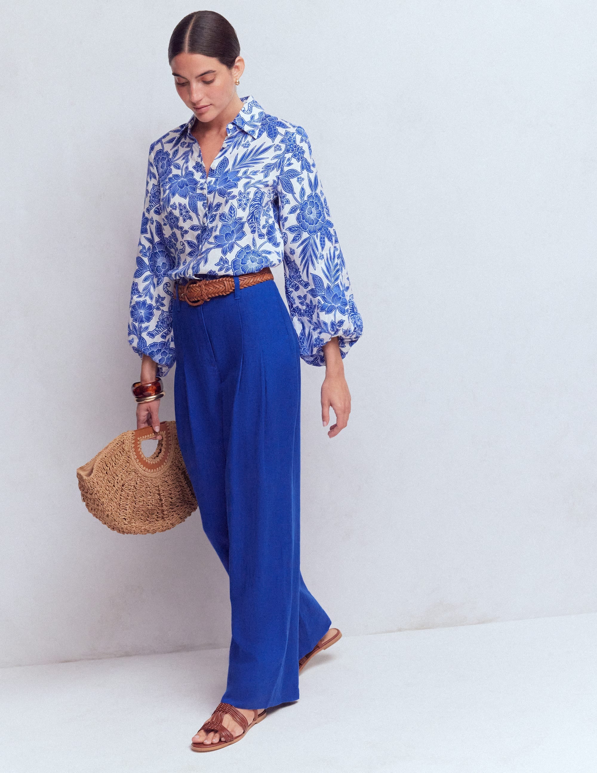 Mayfair Leinenhose-Leuchtendes Blau - Image 5