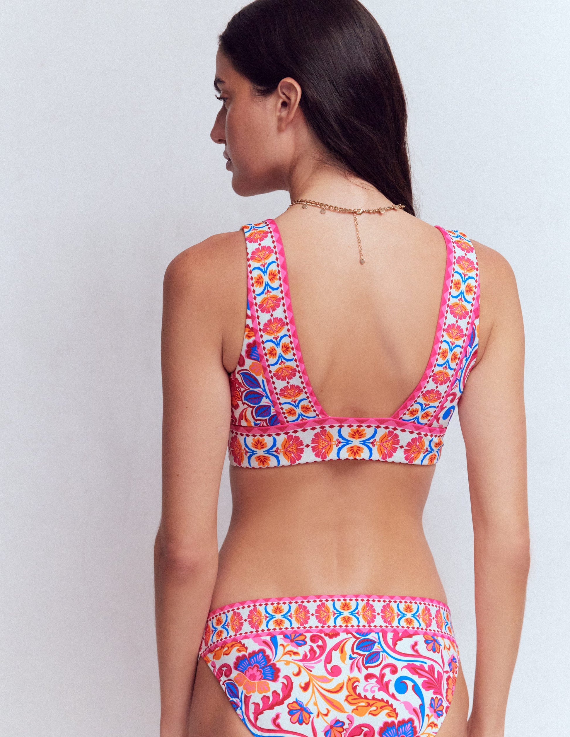 Porto Bikinioberteil-Rosa Power, Blühende Wiese-4