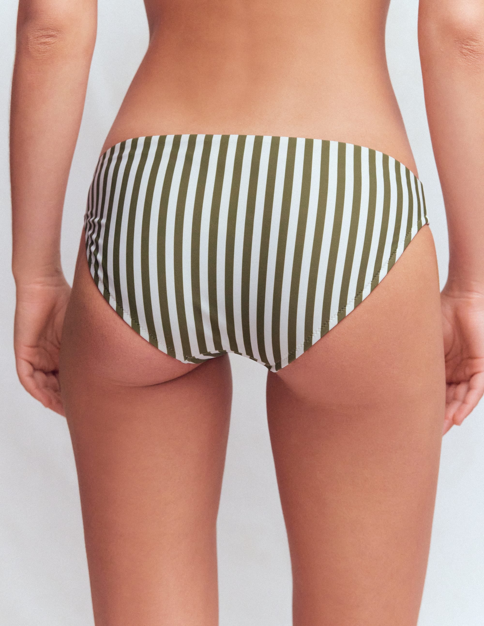 Bas de bikini intemporel-Rayé olive, ivoire - Image 3
