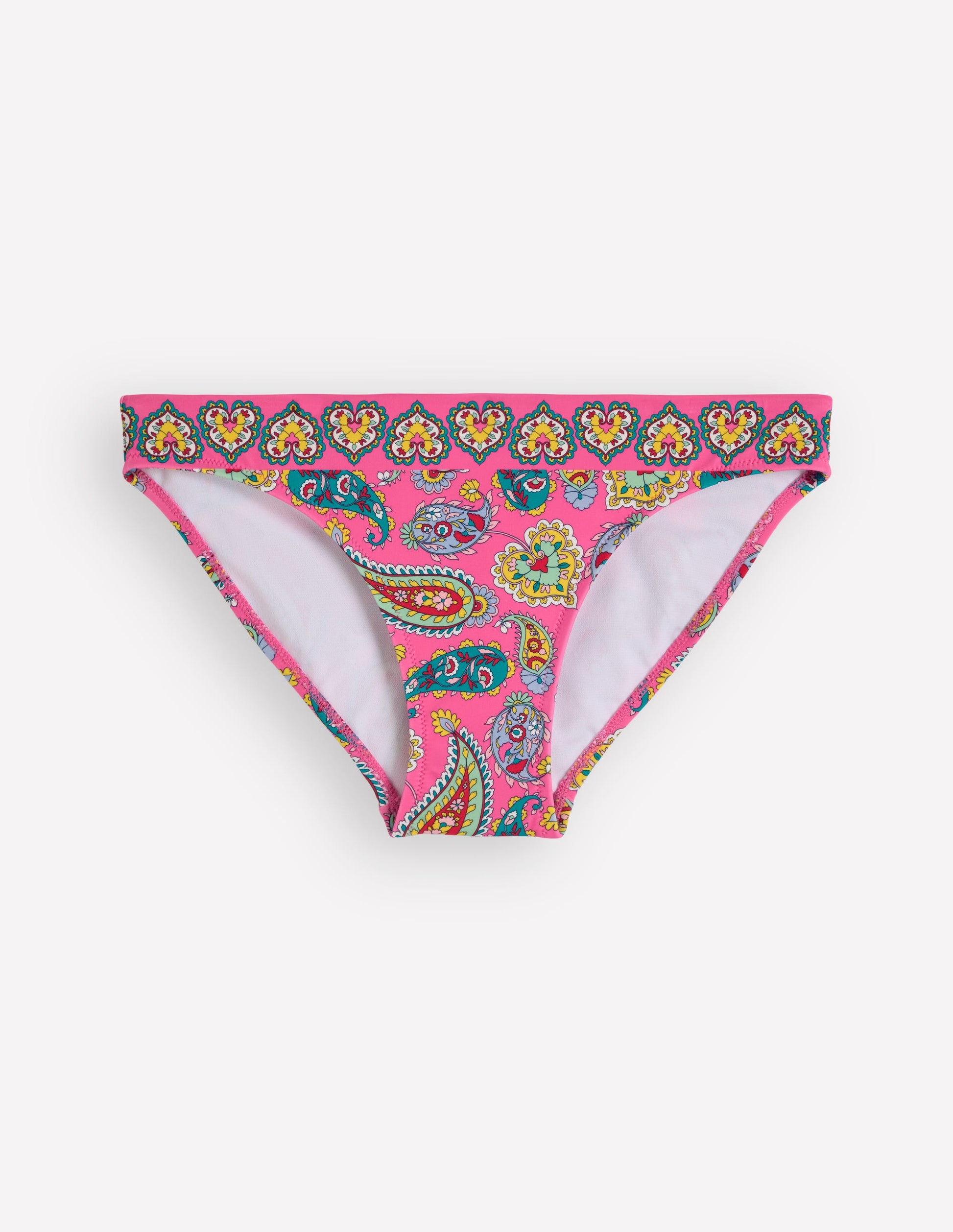 Klassische Bikinihose-Rosa Paisley-7