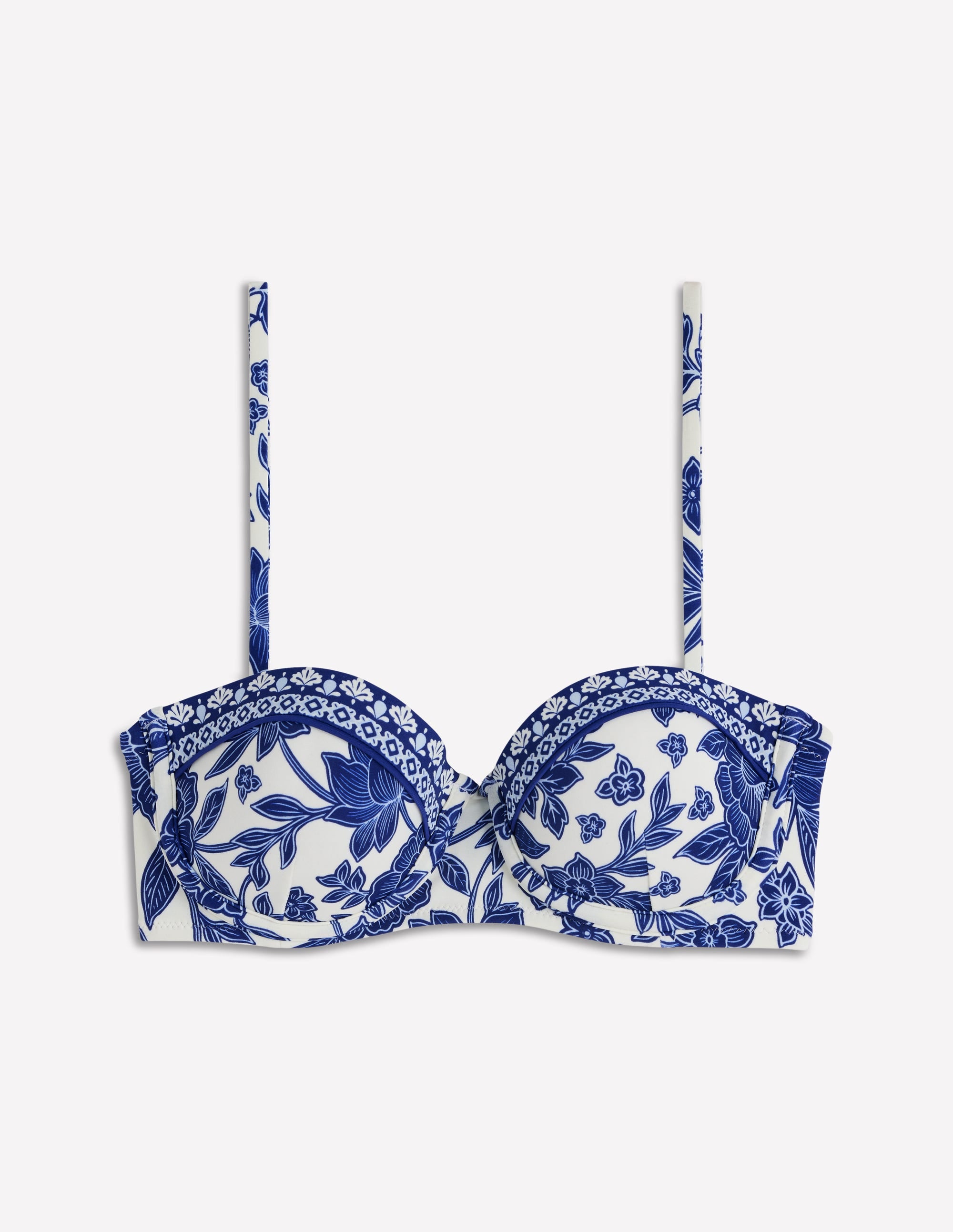 Haut de bikini Rhodes à bonnets-Bleu mazarine, motif Tigers Paradise - Image 6