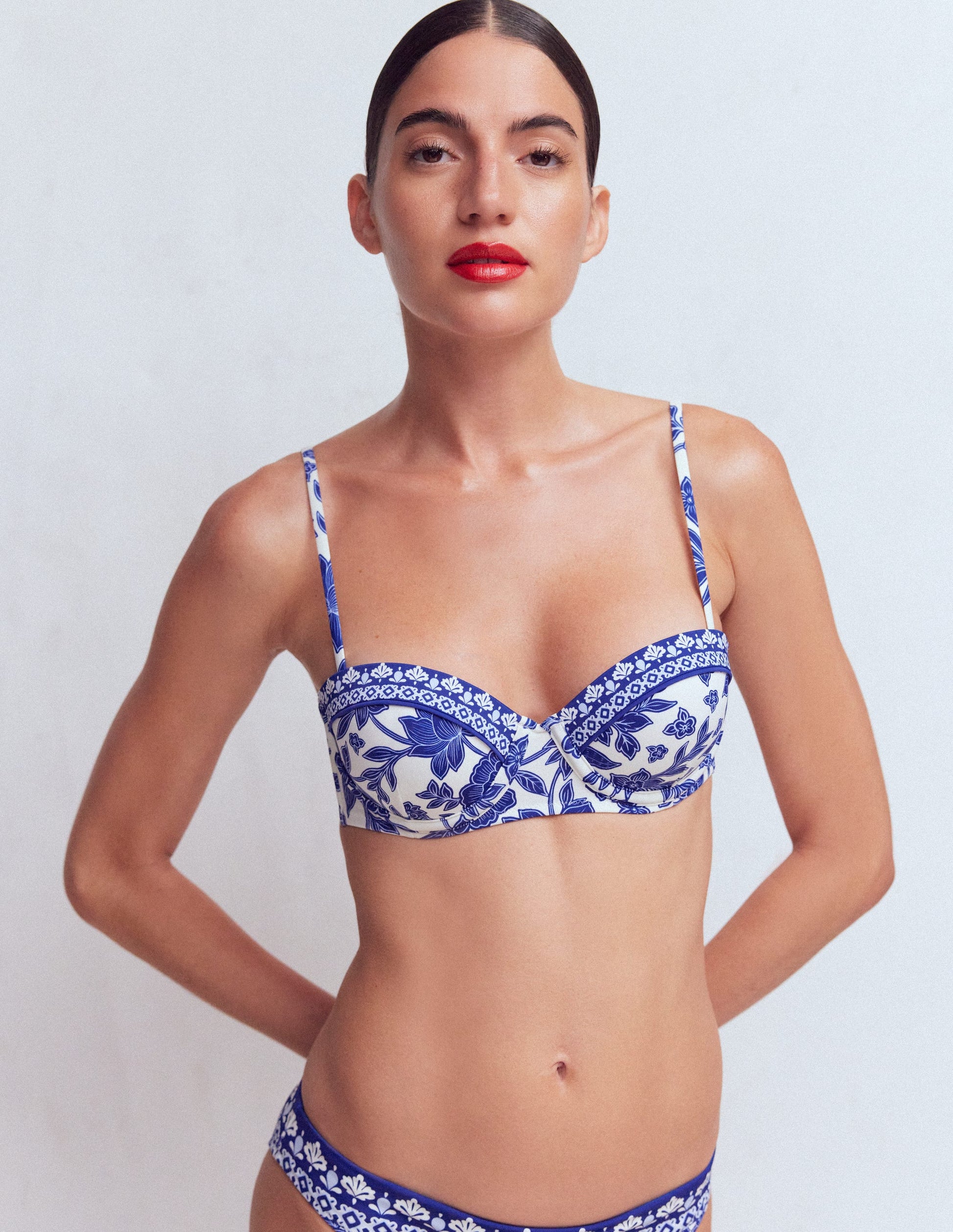 Rhodes Bikinioberteil in Körbchengröße-Mazarinblau, Tigerparadies-5