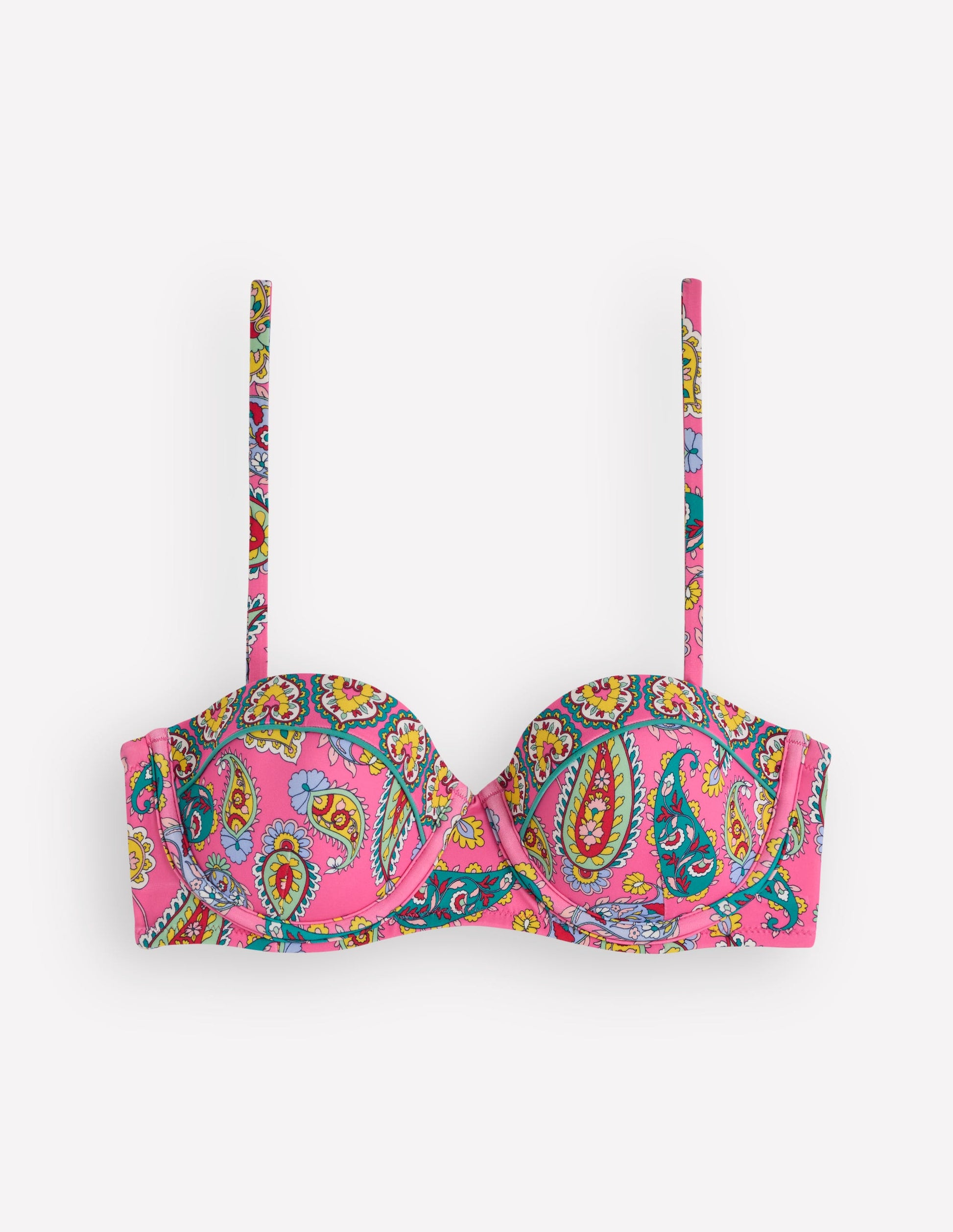Rhodes Bikinioberteil in Körbchengröße-Rosa Paisley-7