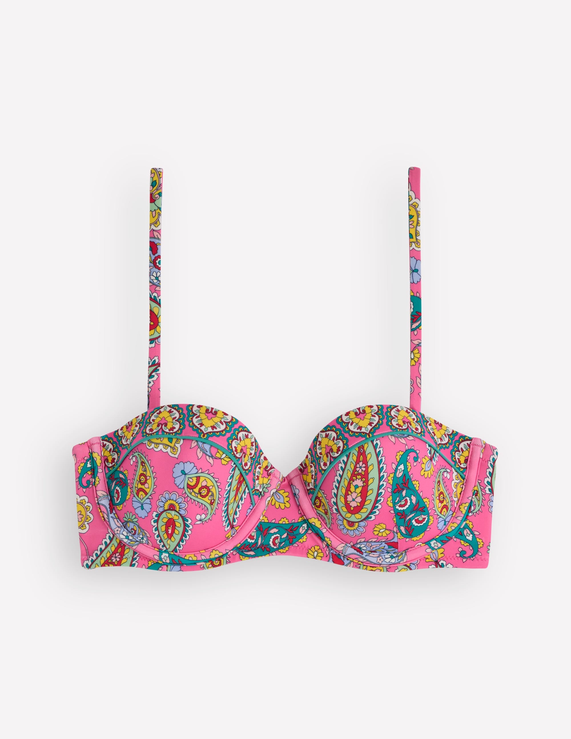 Rhodes Bikinioberteil in Körbchengröße-Rosa Paisley - Image 7