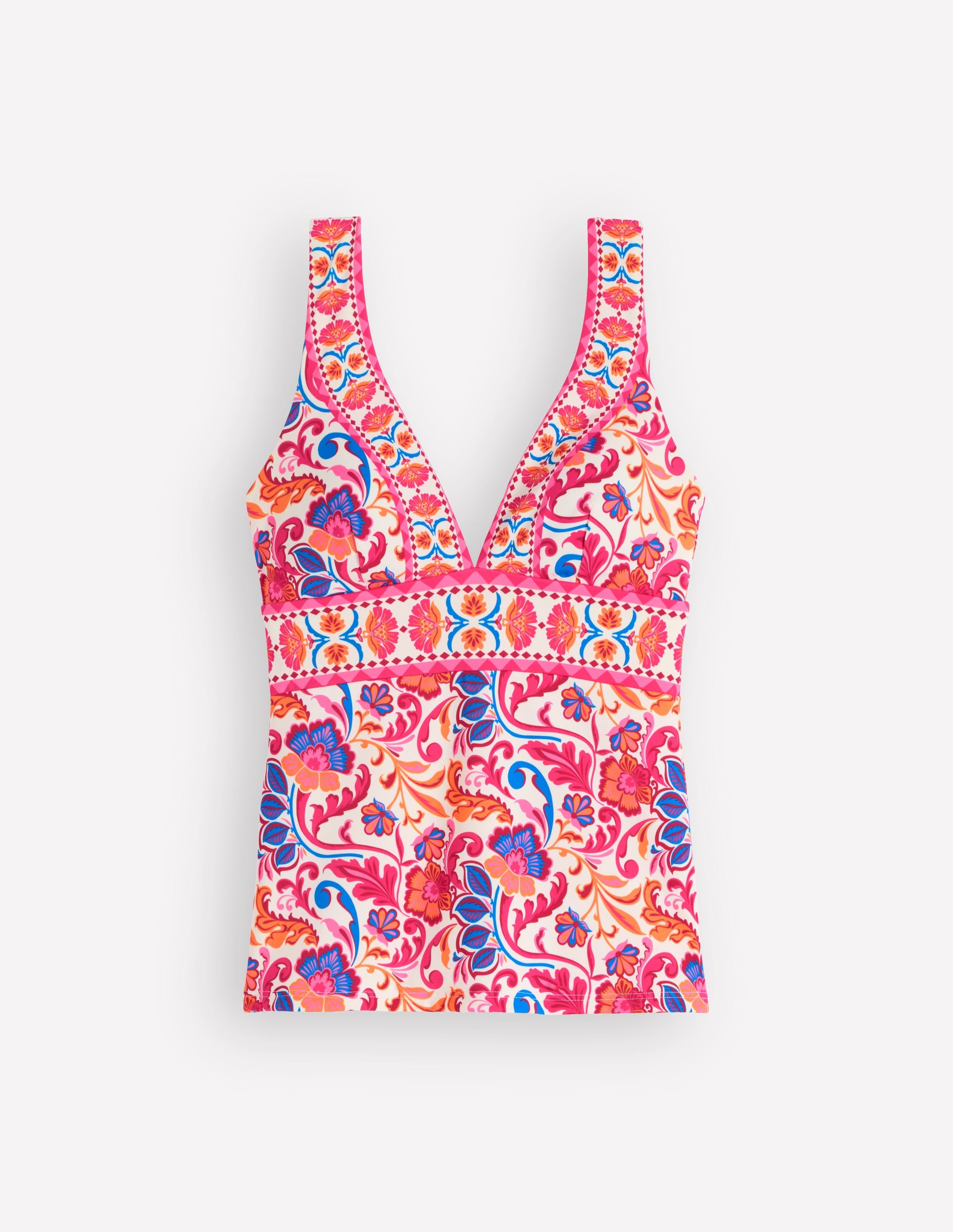 Top de tankini Porto-Rose puissant, motif Flourishing Meadow - Image 5