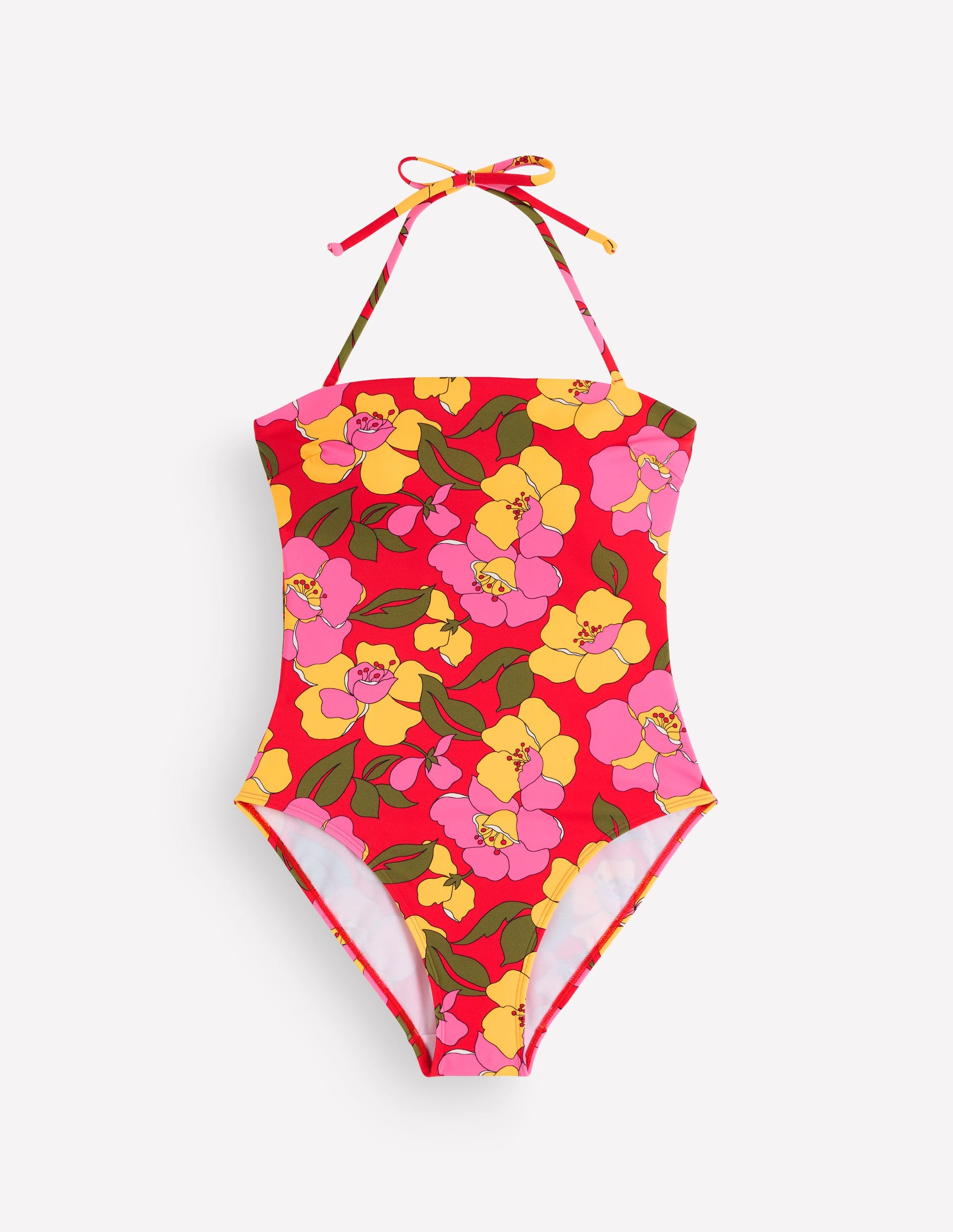 Paros Bandeau-Badeanzug-Rot, Strahlende Blüte-5