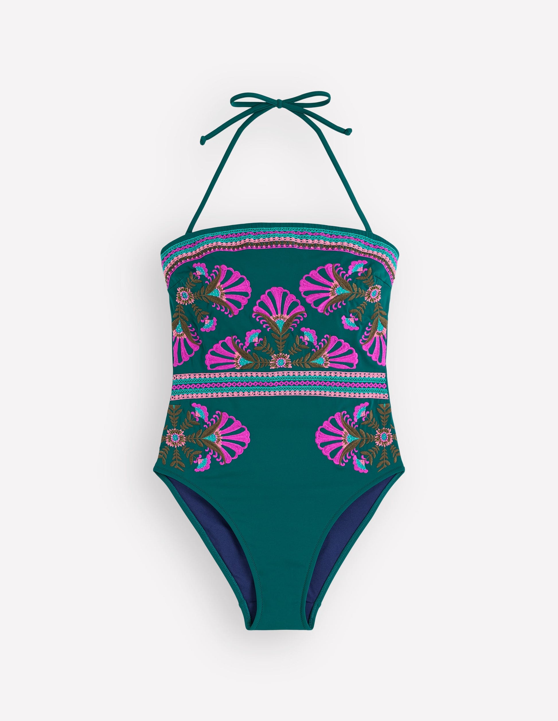 Maillot de bain bandeau Paros-Bleu Atlantique, broderie-6