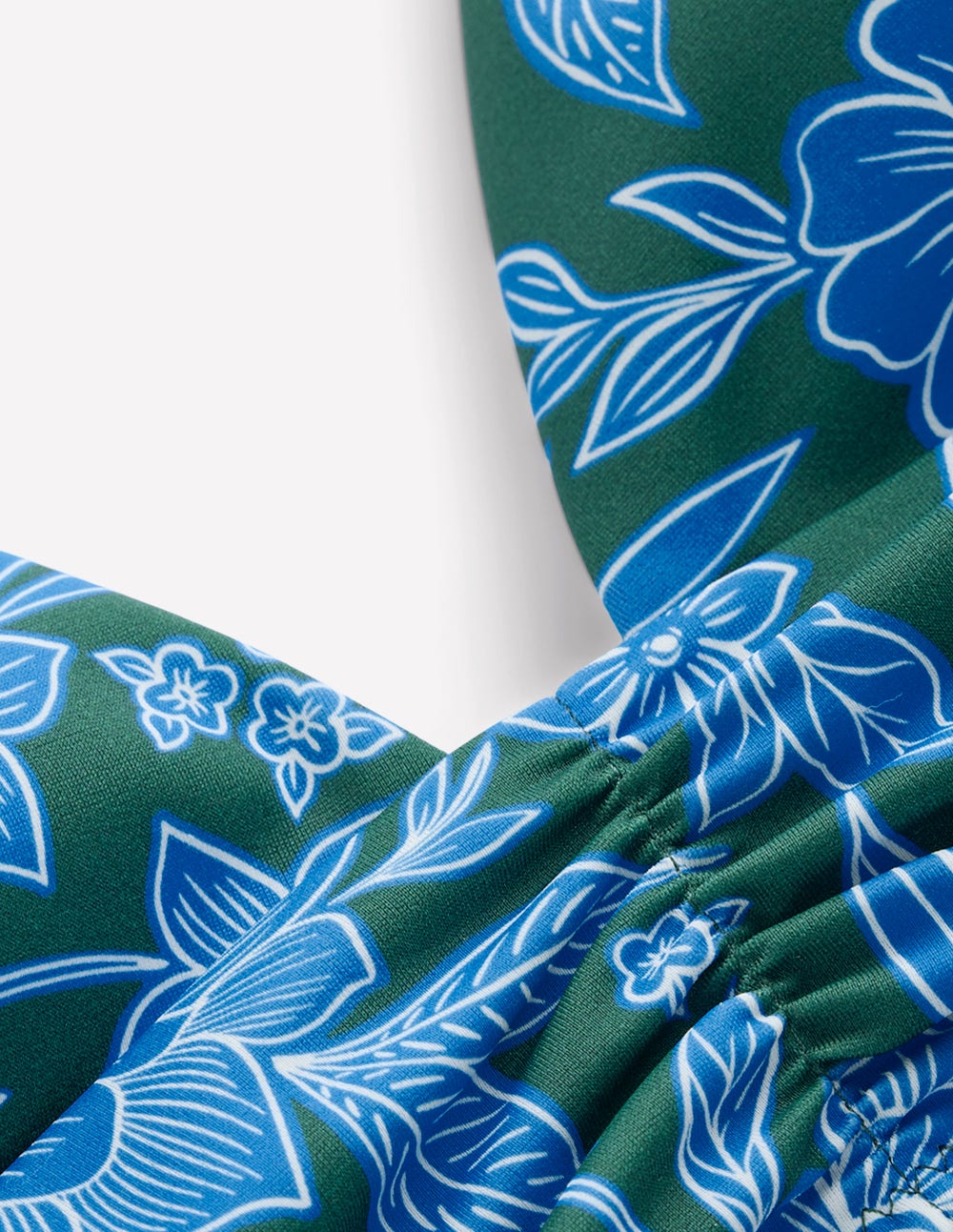 Mykonos Bikinioberteil mit tiefem V-Ausschnitt-Dunkelgrün, Meeresblüte-6