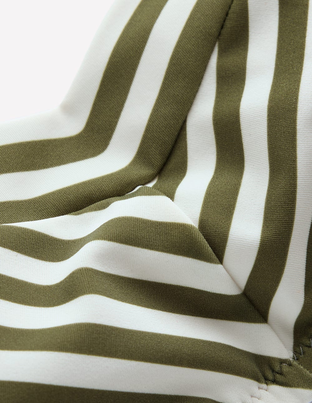 Bikinitop mit Herzausschnitt-Olivgrün, Naturweiß Streifen-7