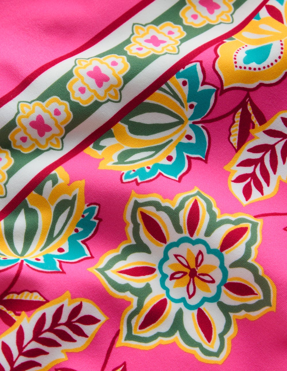 Badeanzug mit Schleife am Träger-Sangria Sunset Pink, Blüte-7