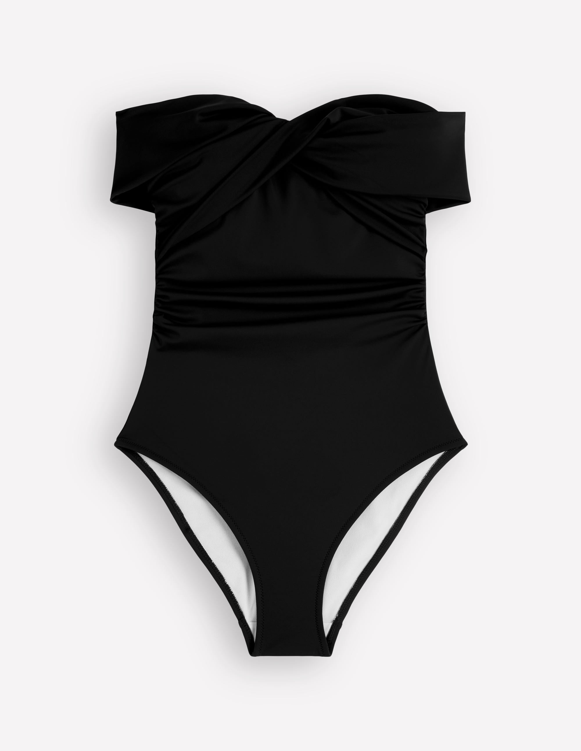 Maillot de bain croisé à encolure Bardot-Noir - Image 5