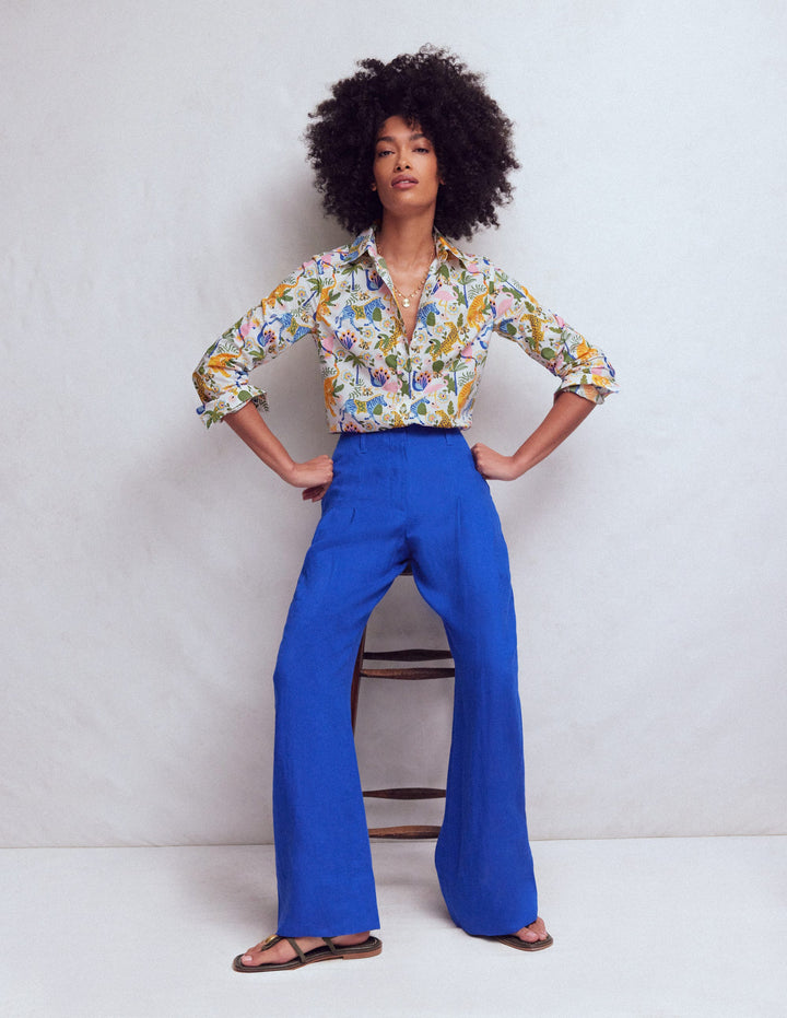 Sienna Baumwollhemd-Bunt, Tropische Safari