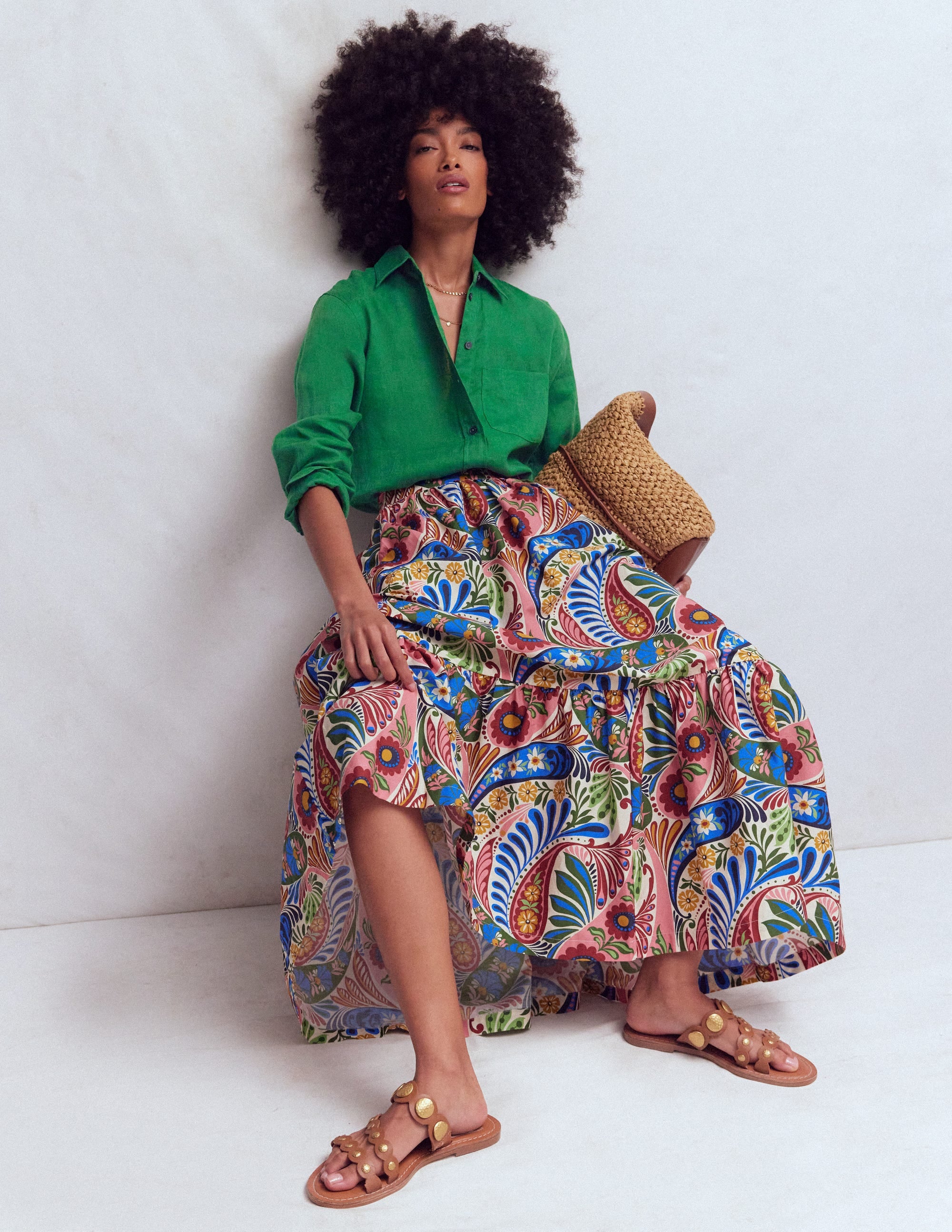 Chemise décontractée Sadie en lin-Vert frais - Image 4