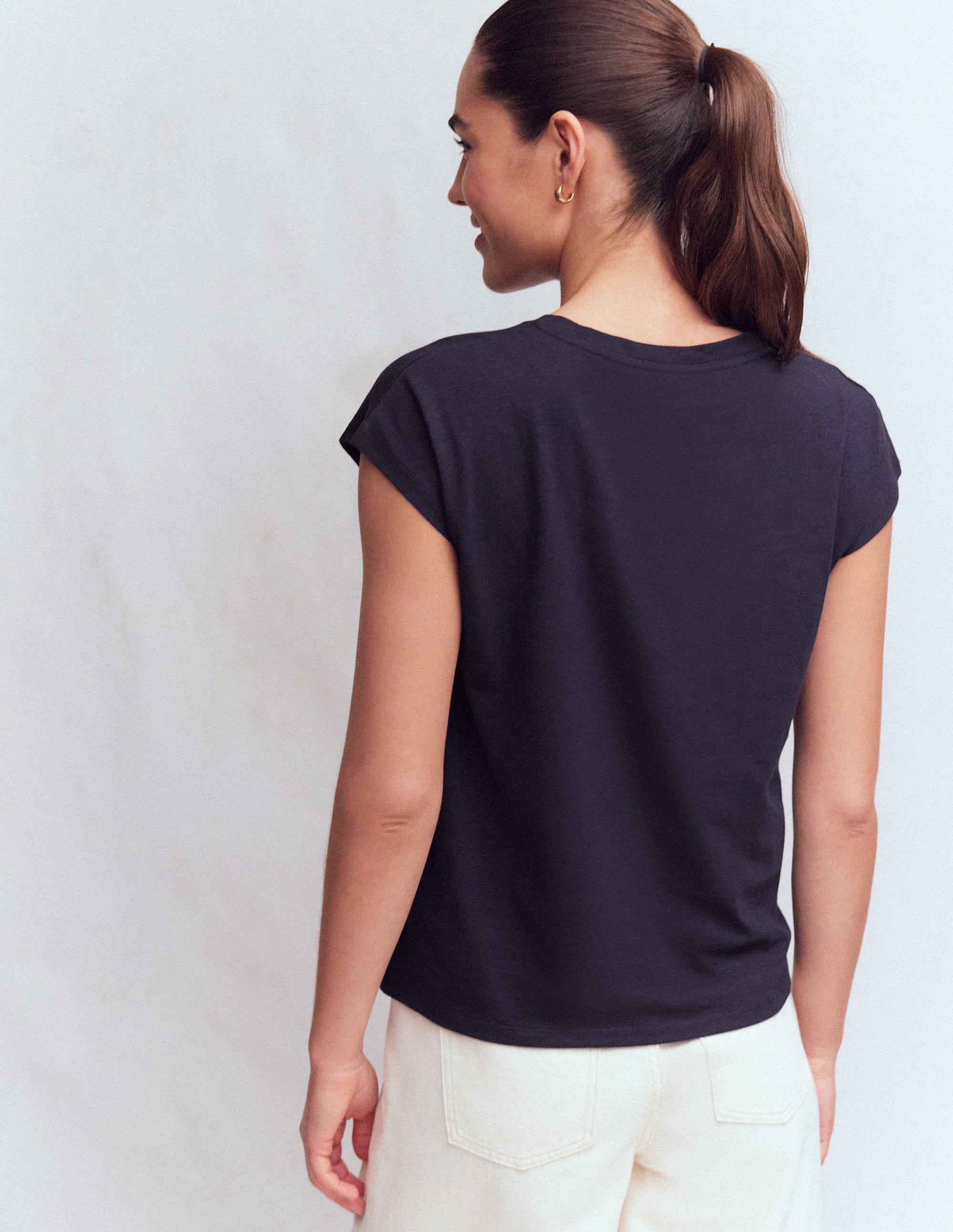 Bedrucktes T-Shirt mit Flammgarn-Marineblau - Image 3