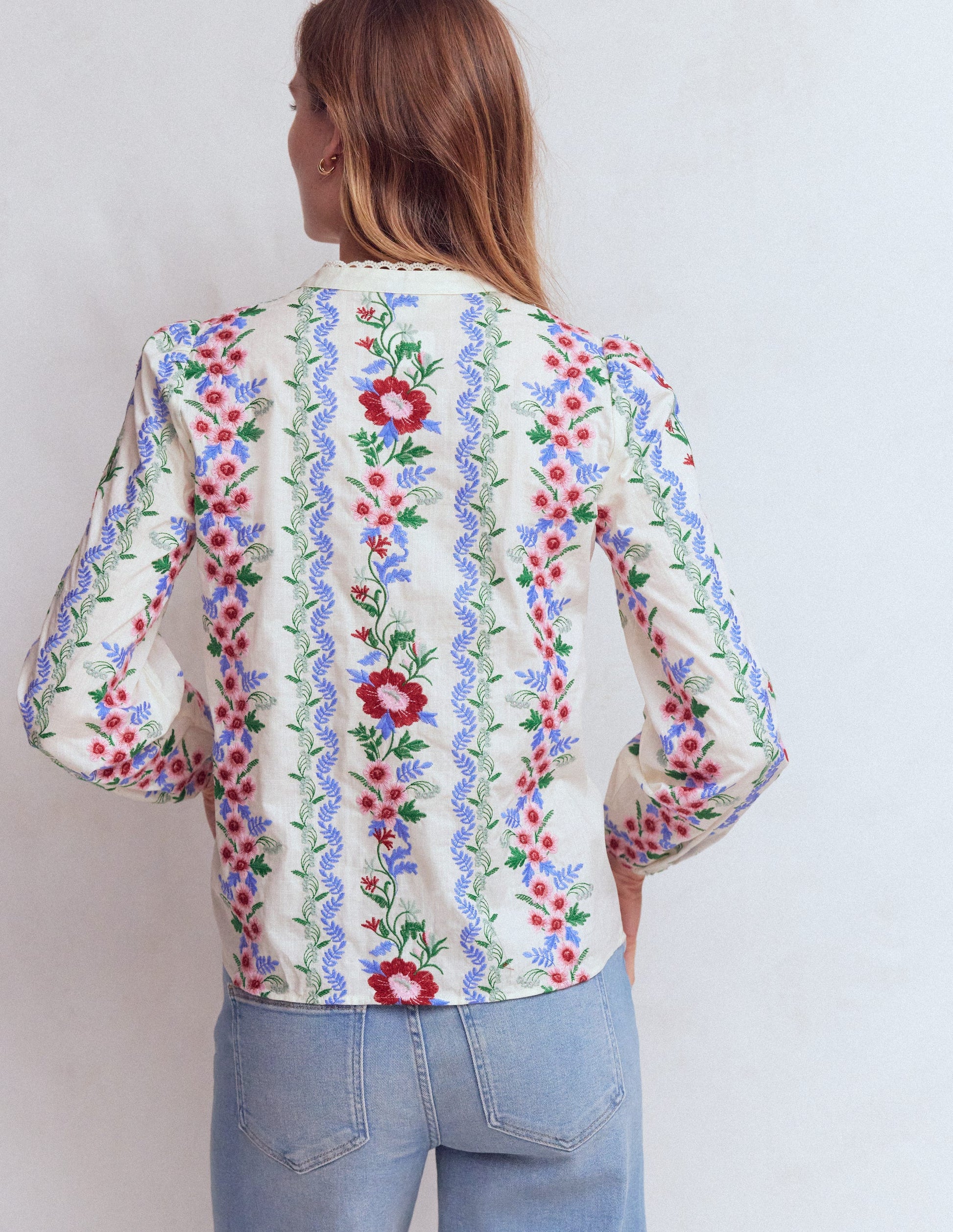 Besticktes Baumwolloberteil zum Überziehen-Blumenstickerei-5