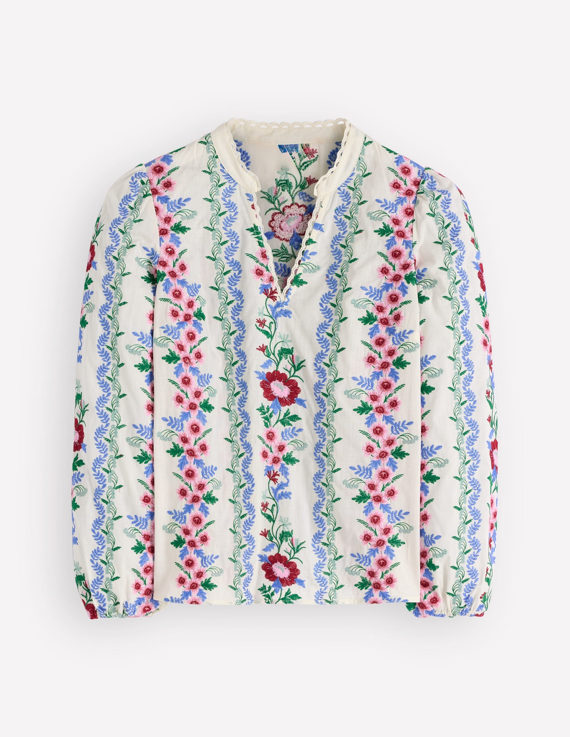 Besticktes Baumwolloberteil zum Überziehen-Blumenstickerei-9