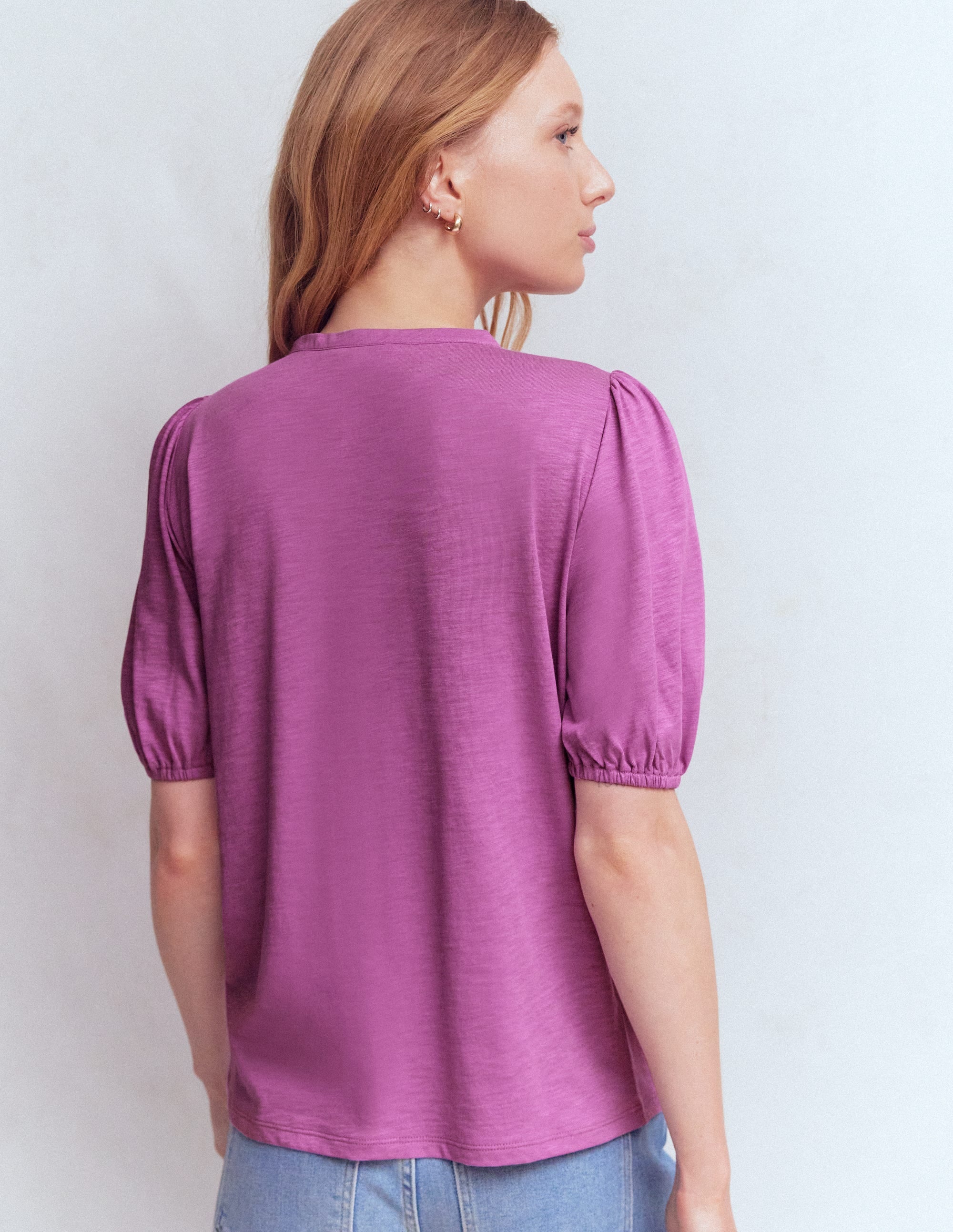Mya Kurzärmeliges, gesmoktes Hemd-Rotklee-Rosa - Image 3