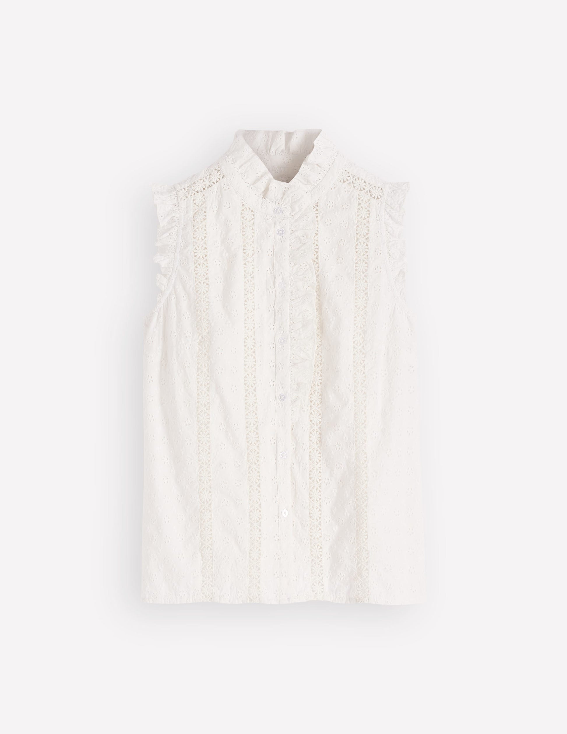 Isabel Ärmelloses Oberteil mit Lochstickerei-Weiß-6