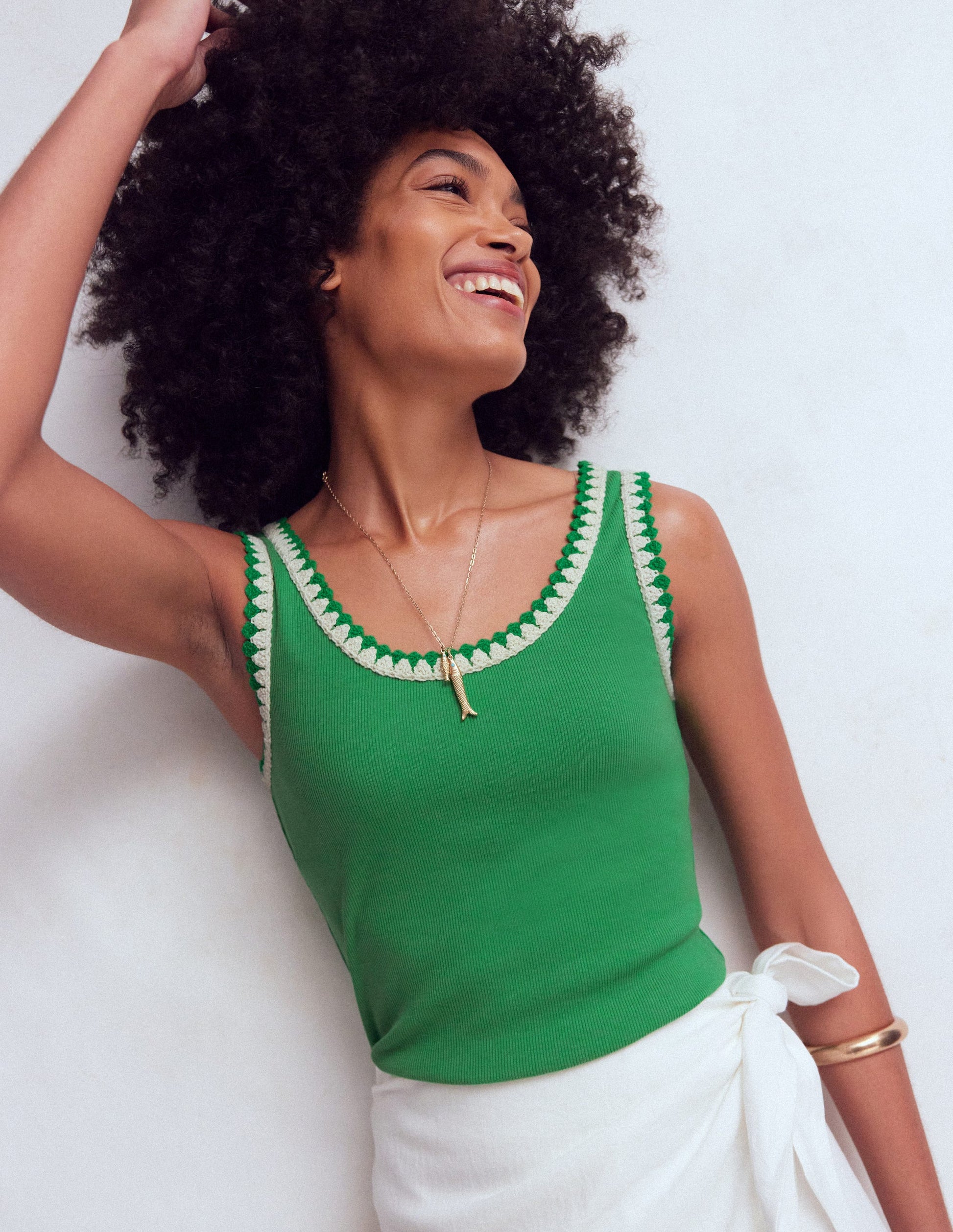 Maddie Top mit Besatz-Kleeblattgrün-1