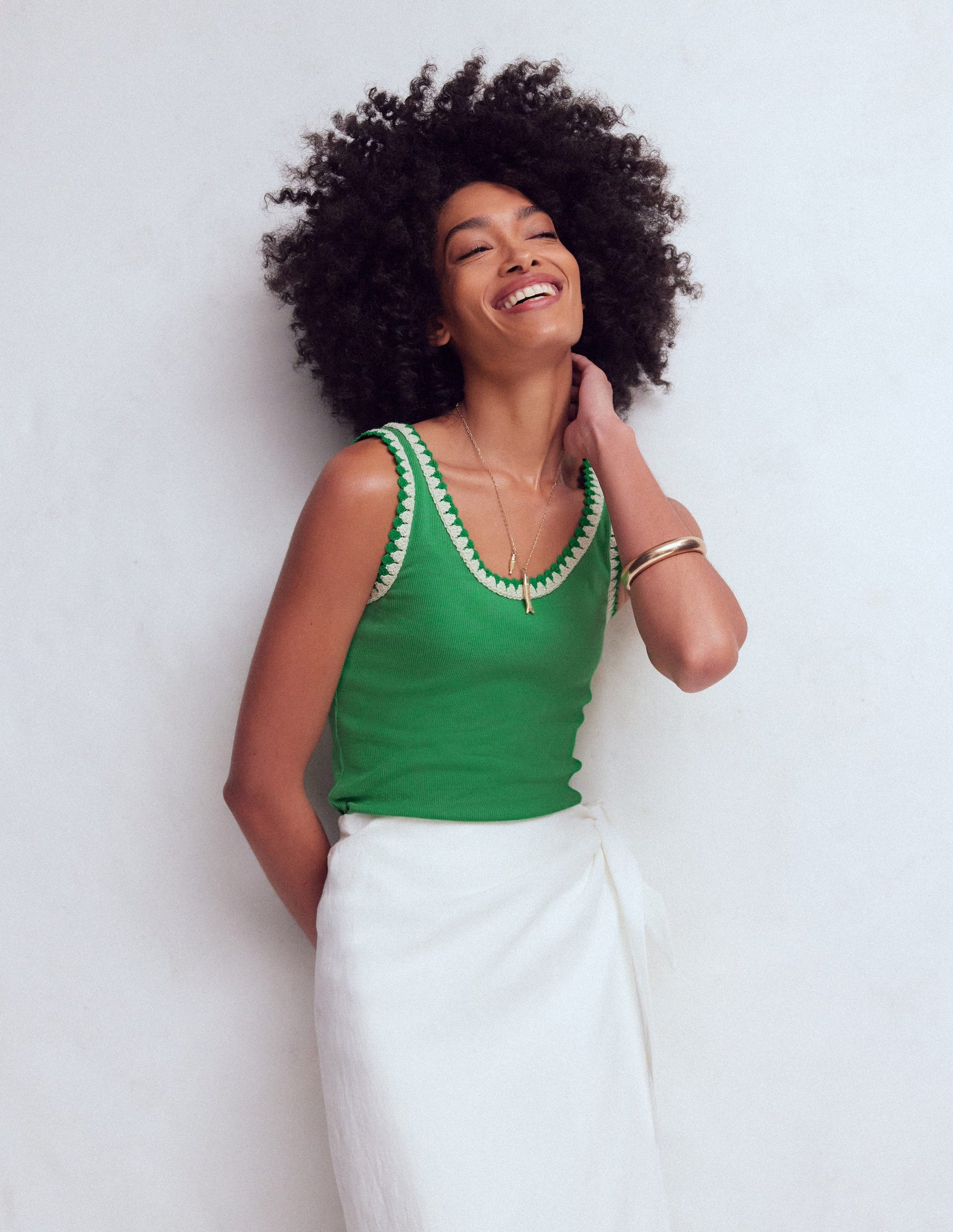 Maddie Top mit Besatz-Kleeblattgrün-4