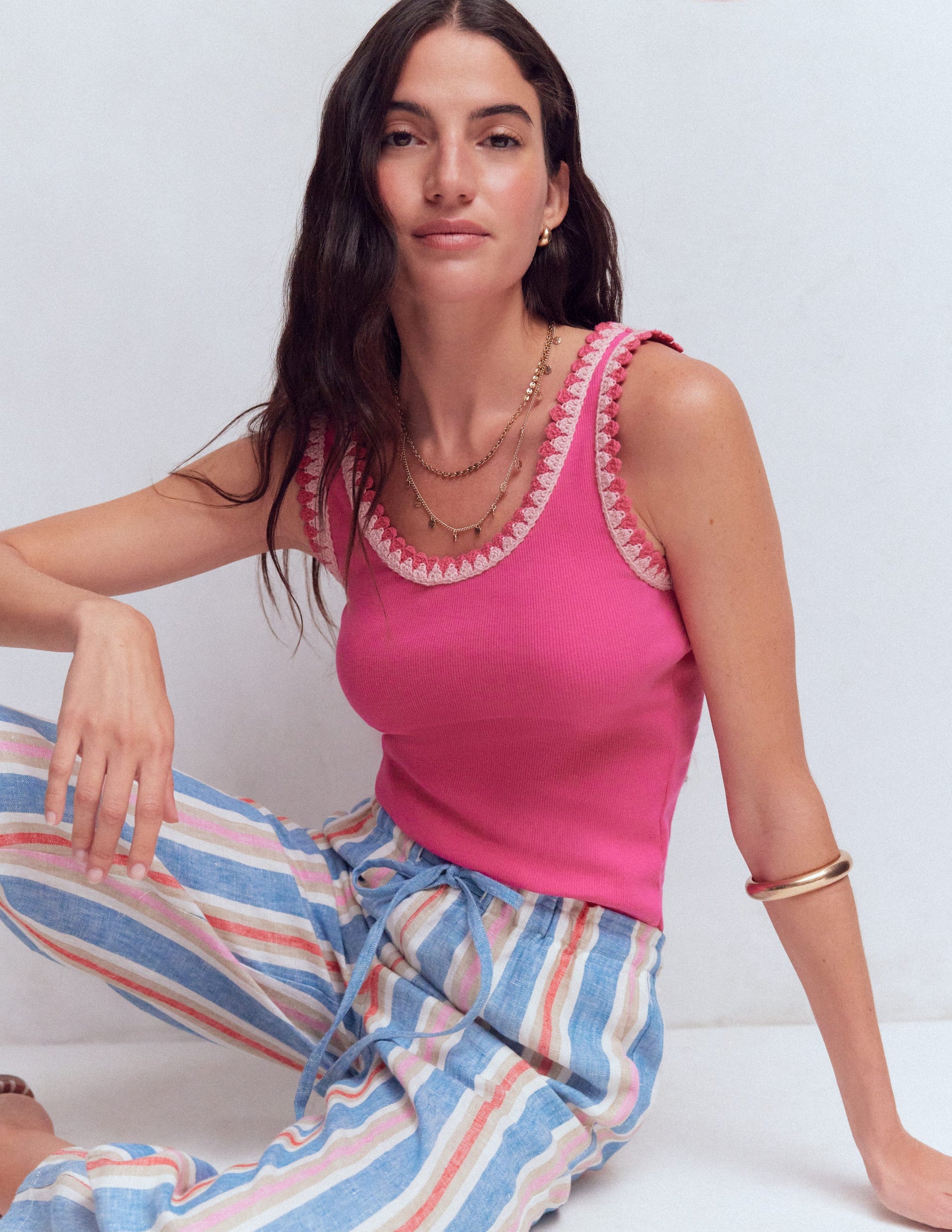 Maddie Top mit Besatz-Rosarot-1