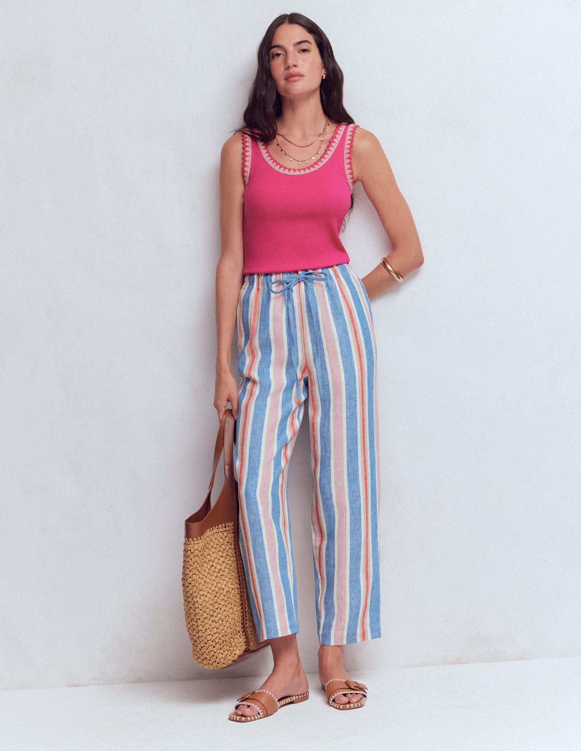 Maddie Top mit Besatz-Rosarot-4