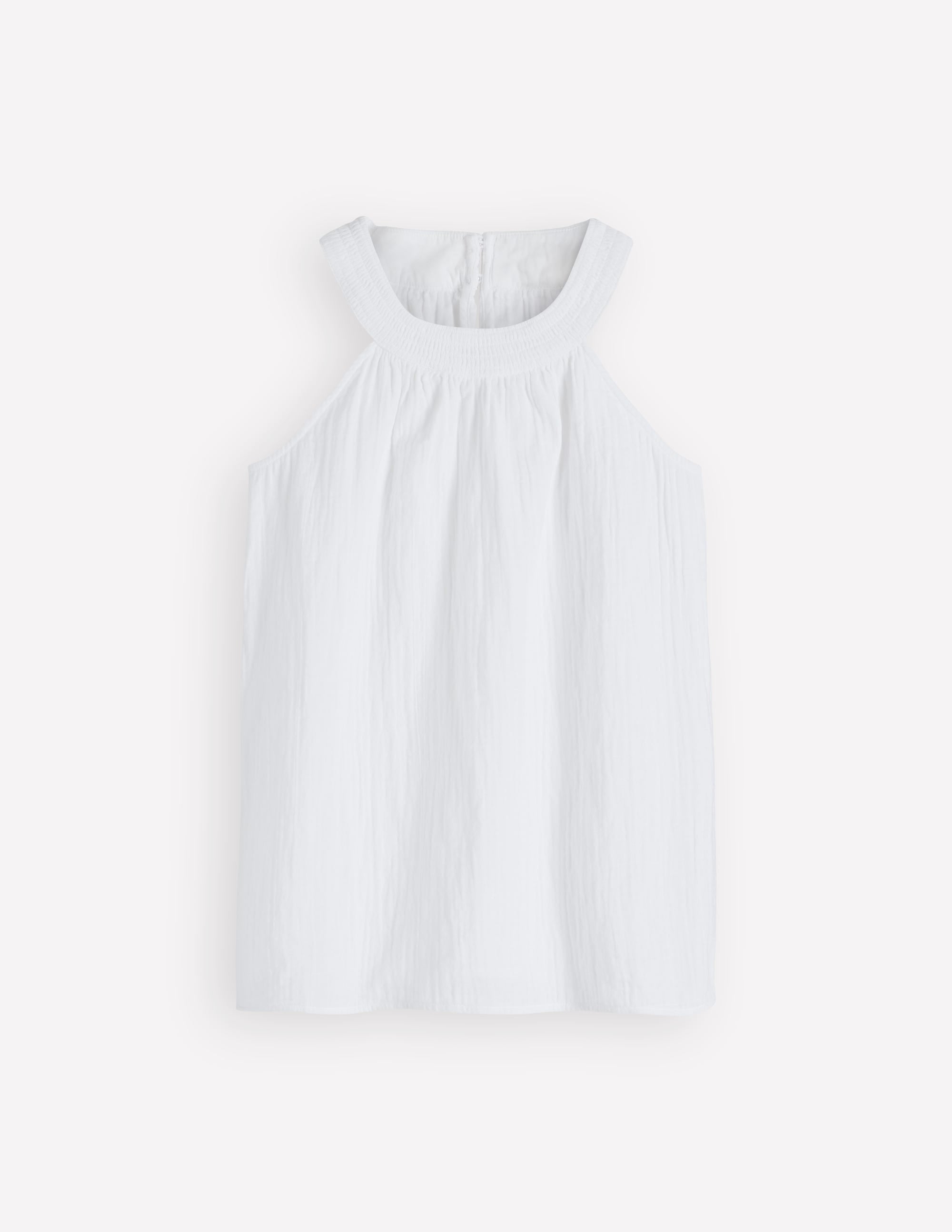 Doppeltuch-Oberteil mit Neckholder-Weiß - Image 6