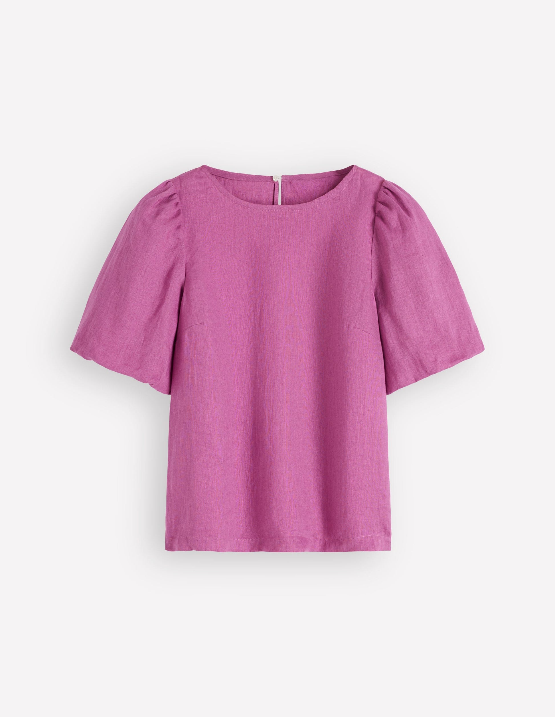 Oberteil aus Leinen mit Puffärmeln-Rotklee-Rosa-5