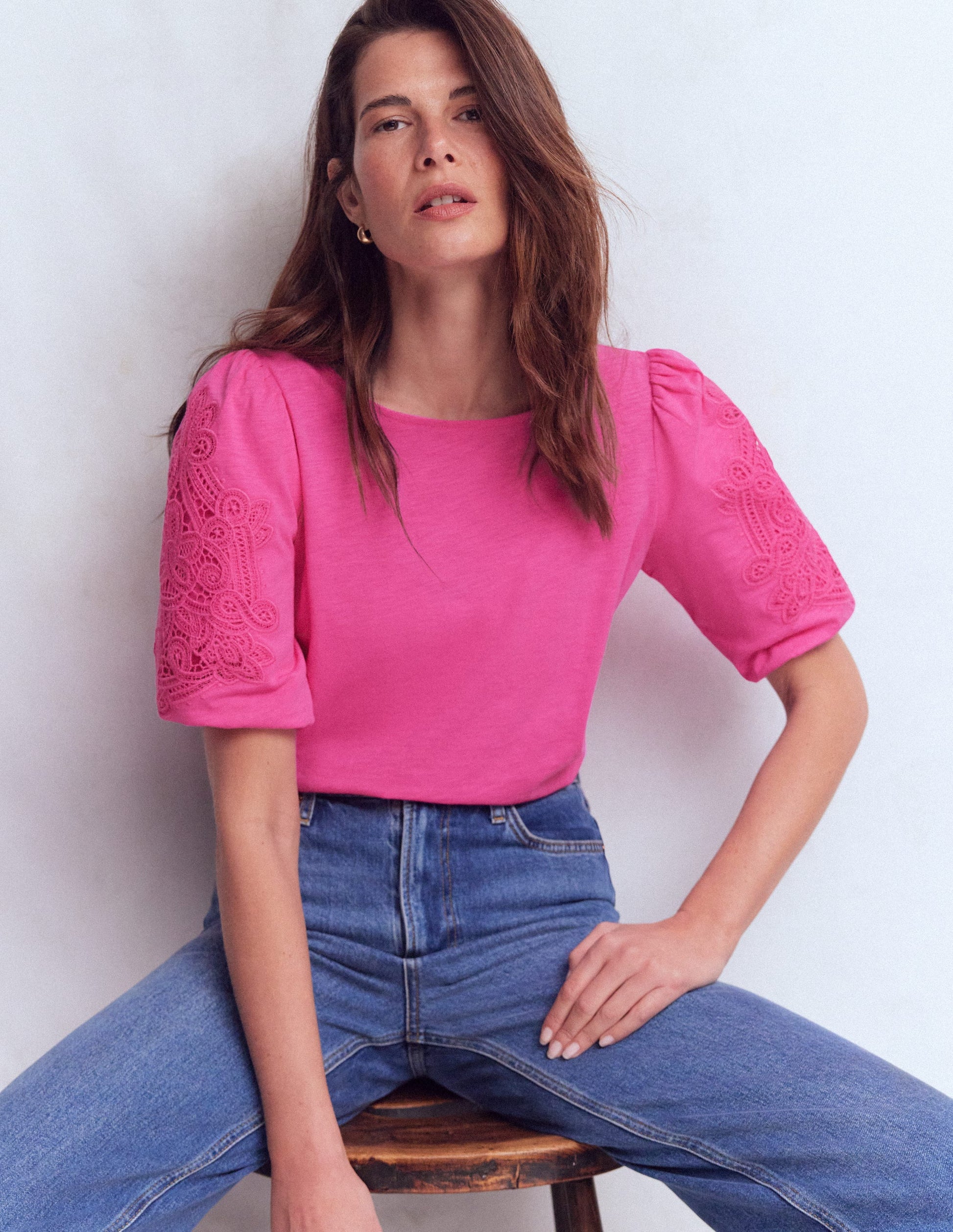 Jerseyoberteil mit Cutwork-Detail-Phlox-Rosa-4