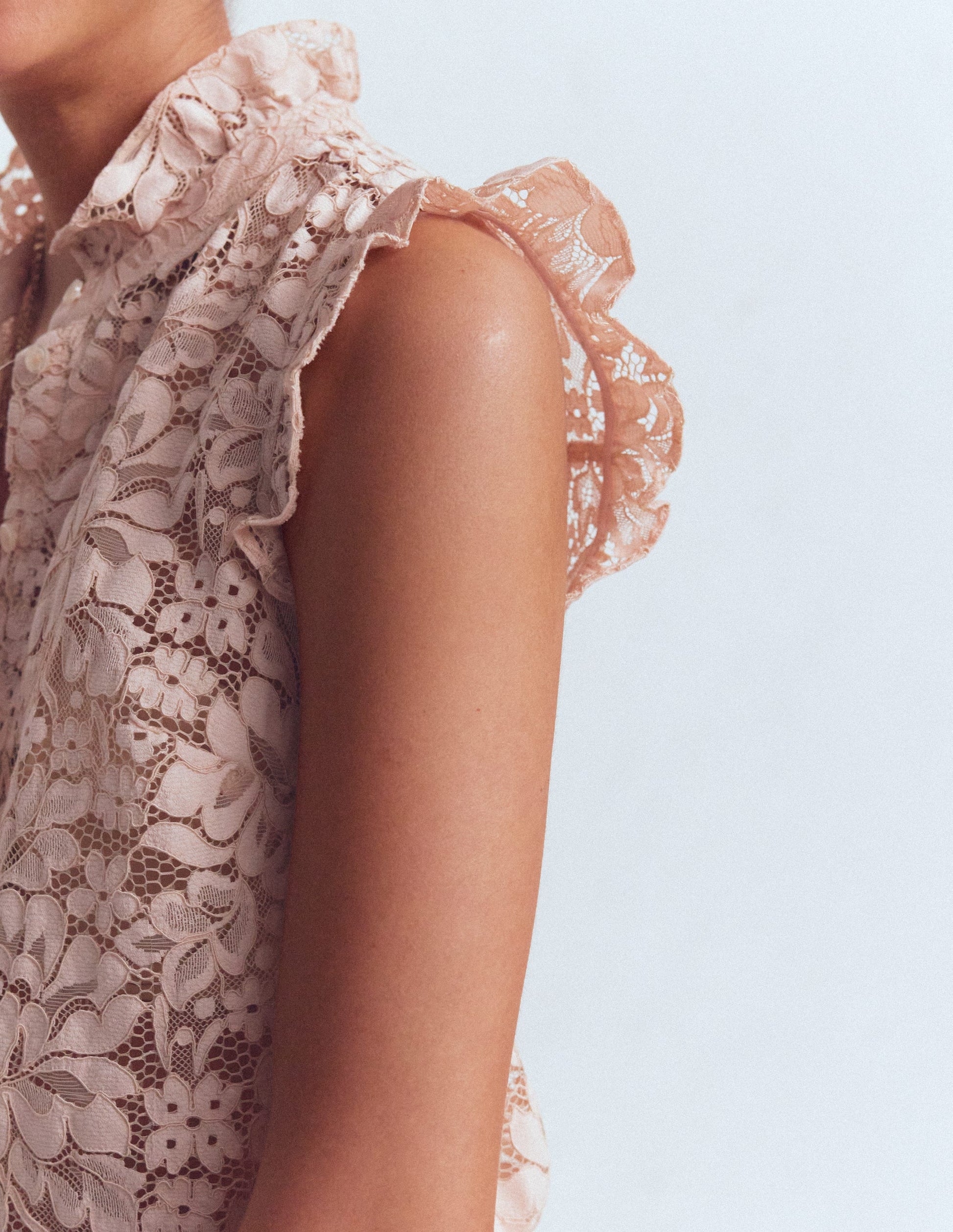 Isabel Ärmelloses Spitzenoberteil-Blassrosa-3