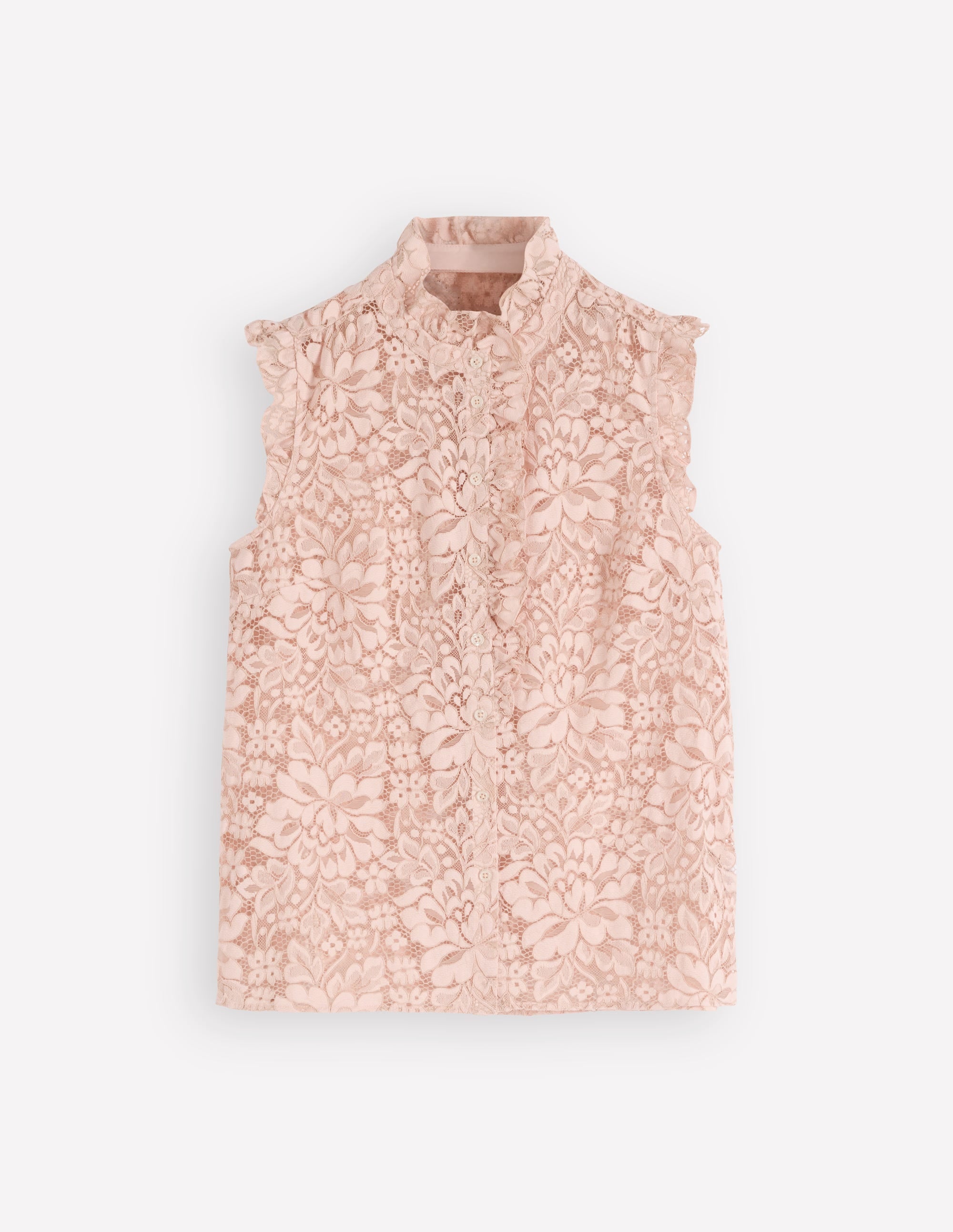 Isabel Ärmelloses Spitzenoberteil-Blassrosa - Image 6
