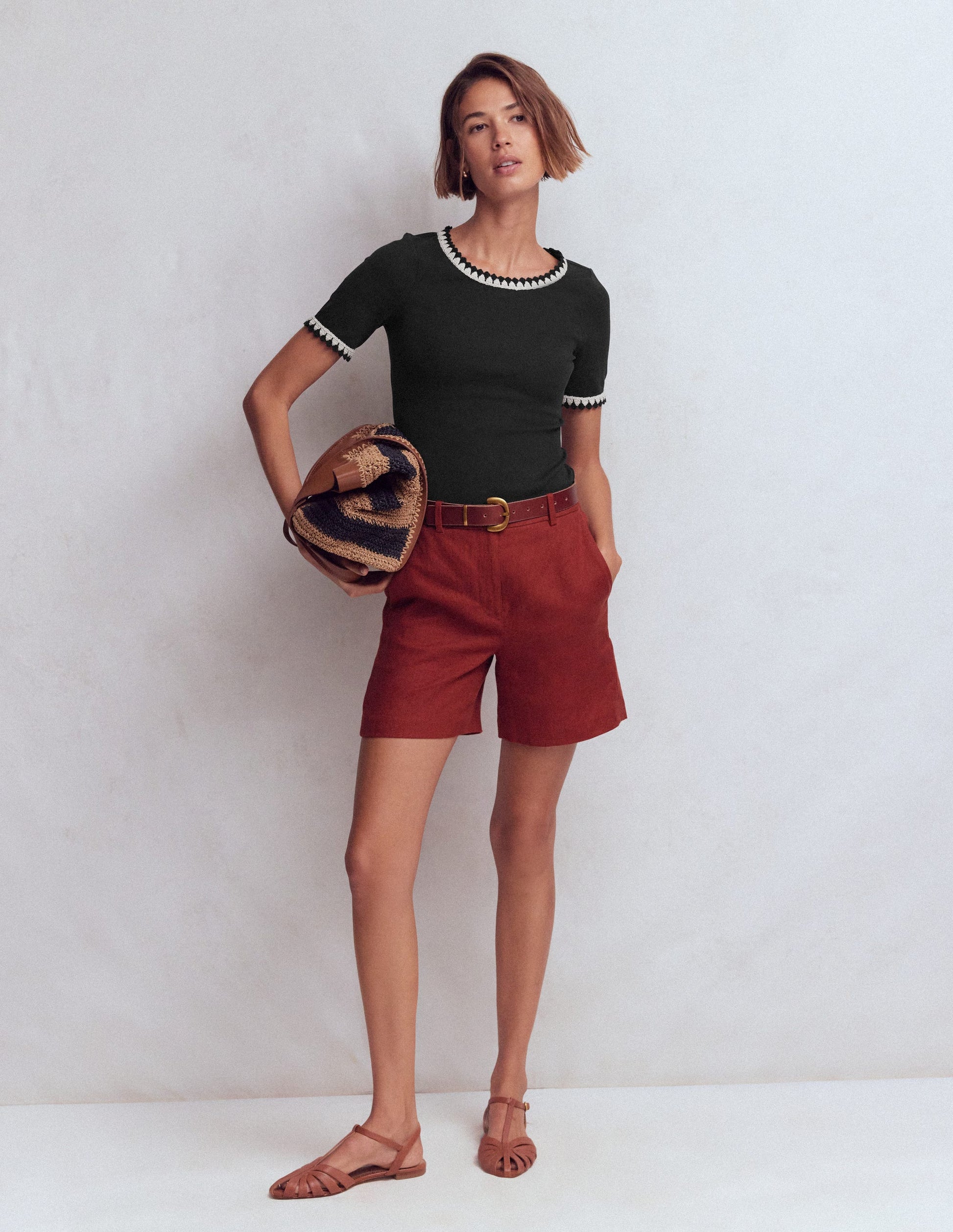 Maddie T-Shirt mit Besatz-Schwarz-4