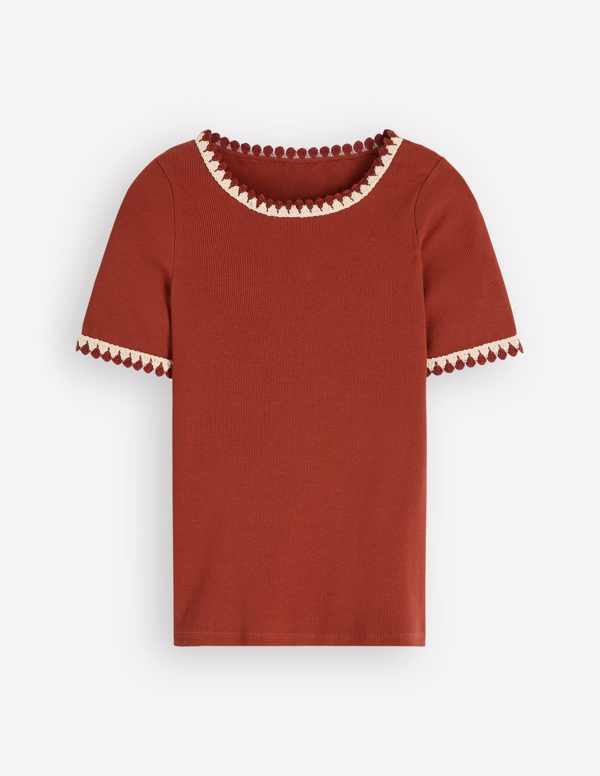 Maddie T-Shirt mit Besatz-Braun-Orange - Image 6