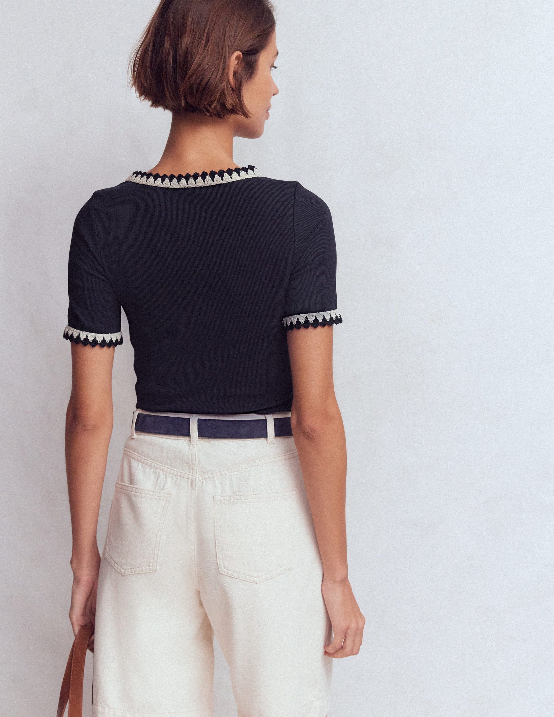 Maddie T-Shirt mit Besatz-Marineblau-3