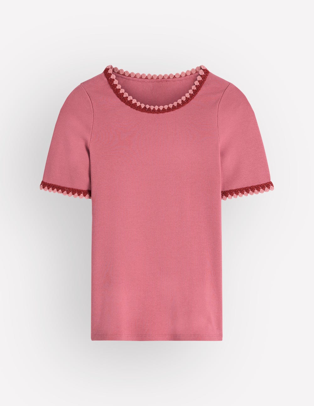 Maddie T-Shirt mit Besatz-Vintagerosa - Image 6