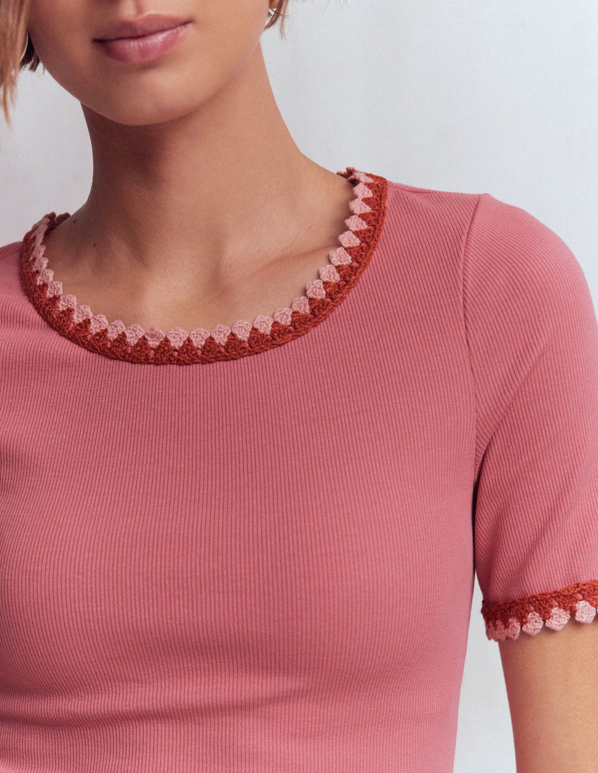 Maddie T-Shirt mit Besatz-Vintagerosa-2